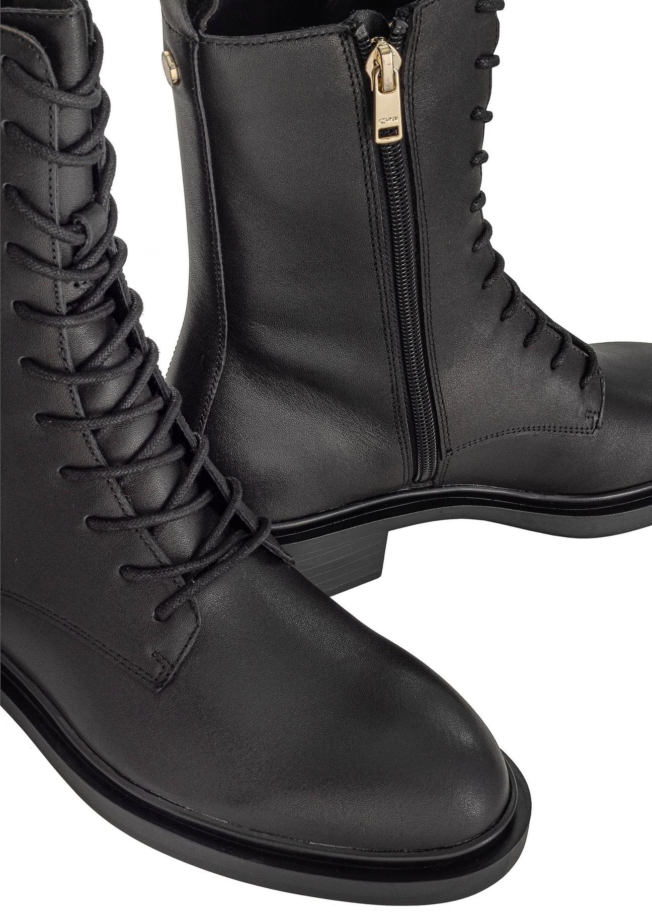 Black leather ankle boots BUTYD-1121-99(Z24)-07