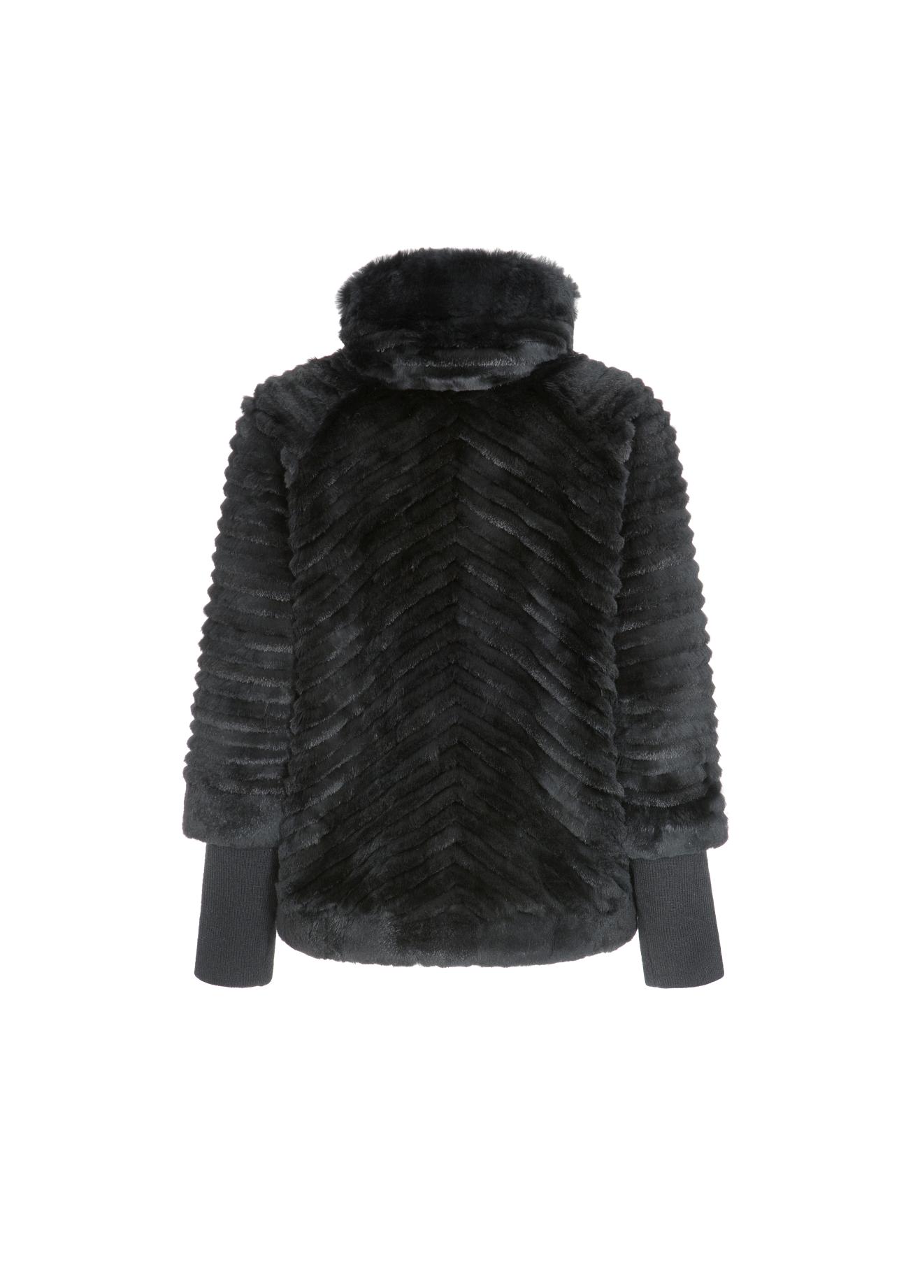 Women's short fur coat with stand-up collar FUTDF-0082-5501(Z21)-04