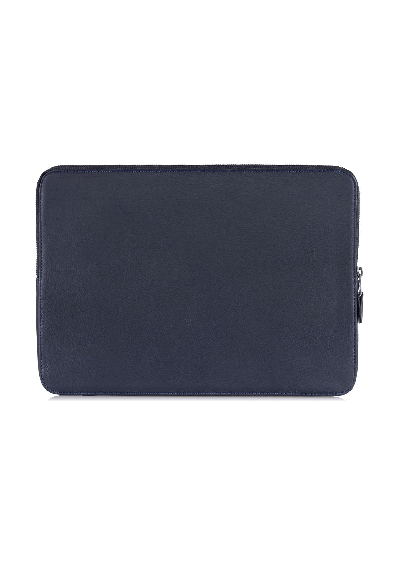 Men's navy blue leather briefcase TORMS-0286A-69(W24)-03