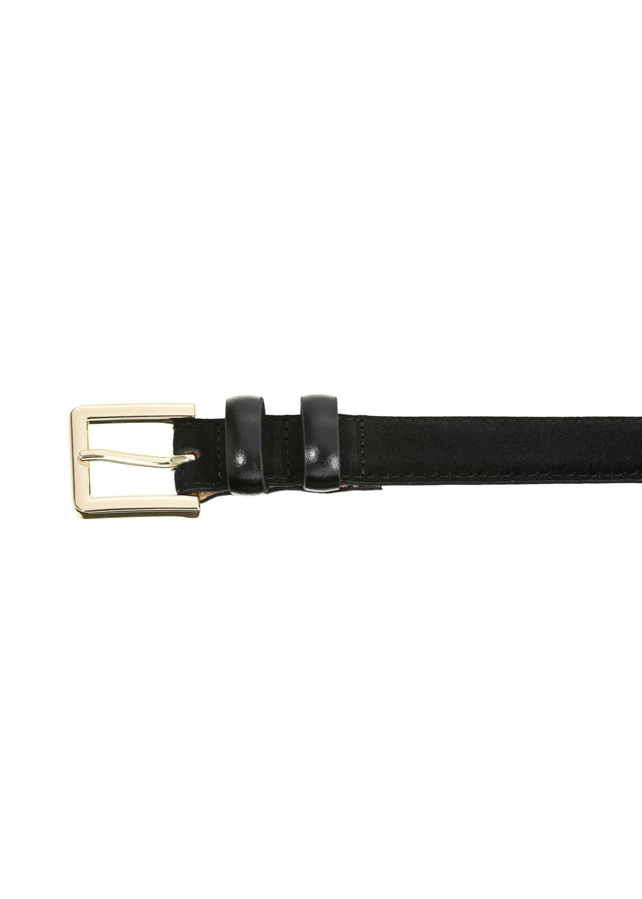 Black suede leather women's belt PASDS-0283A-99(W24)-03