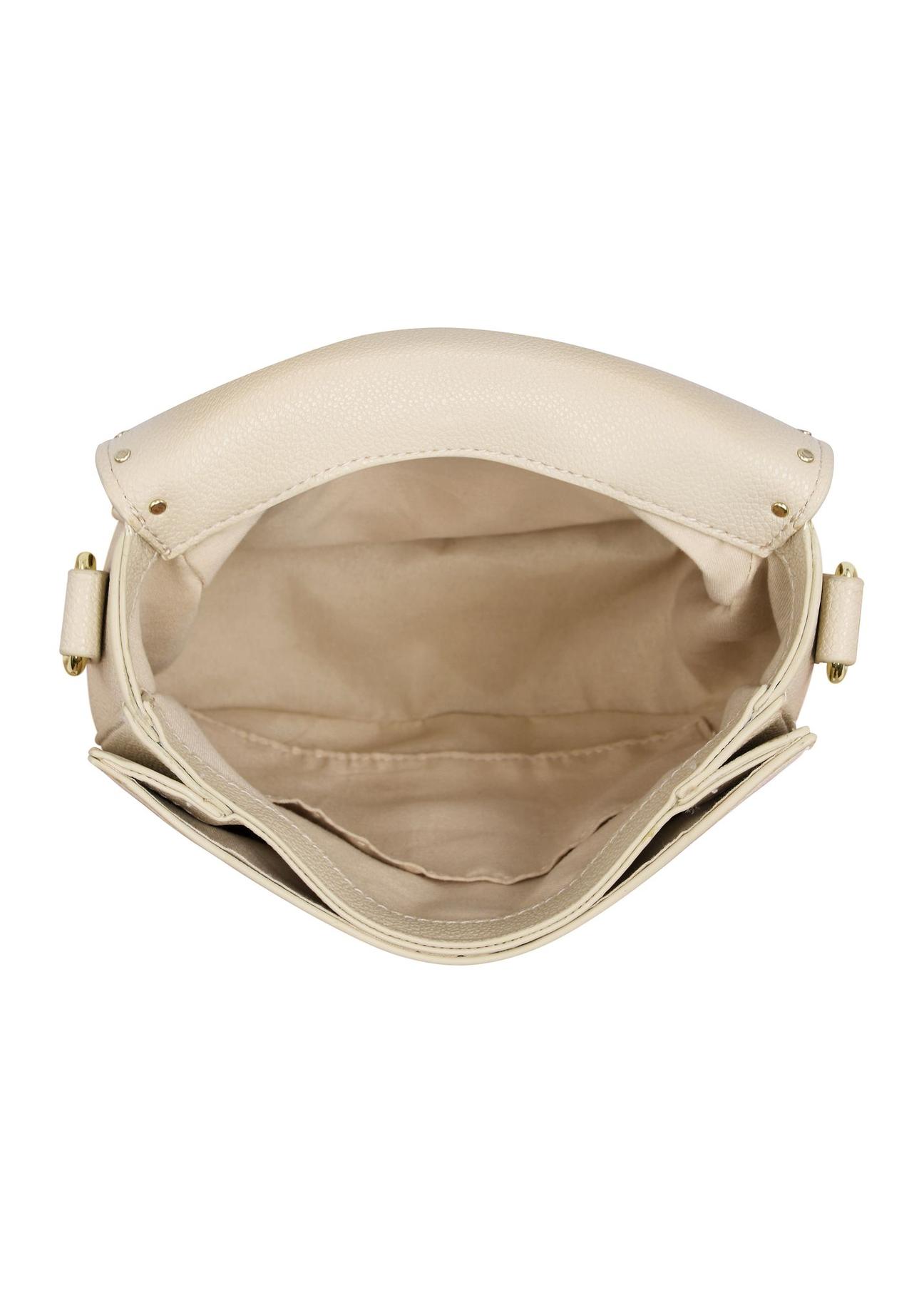 Women's small beige postbag TOREC-0880-81(W24)-05