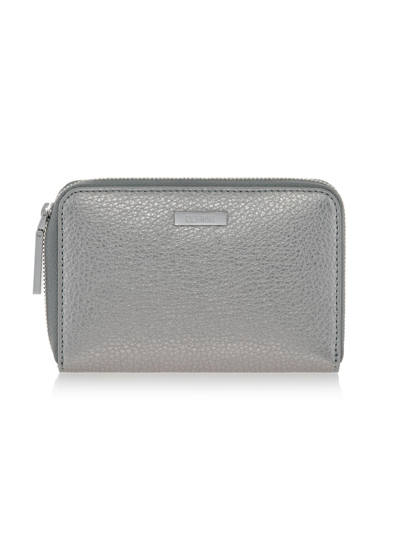 Women's silver leather wallet PORES-0836-92(W23)-01