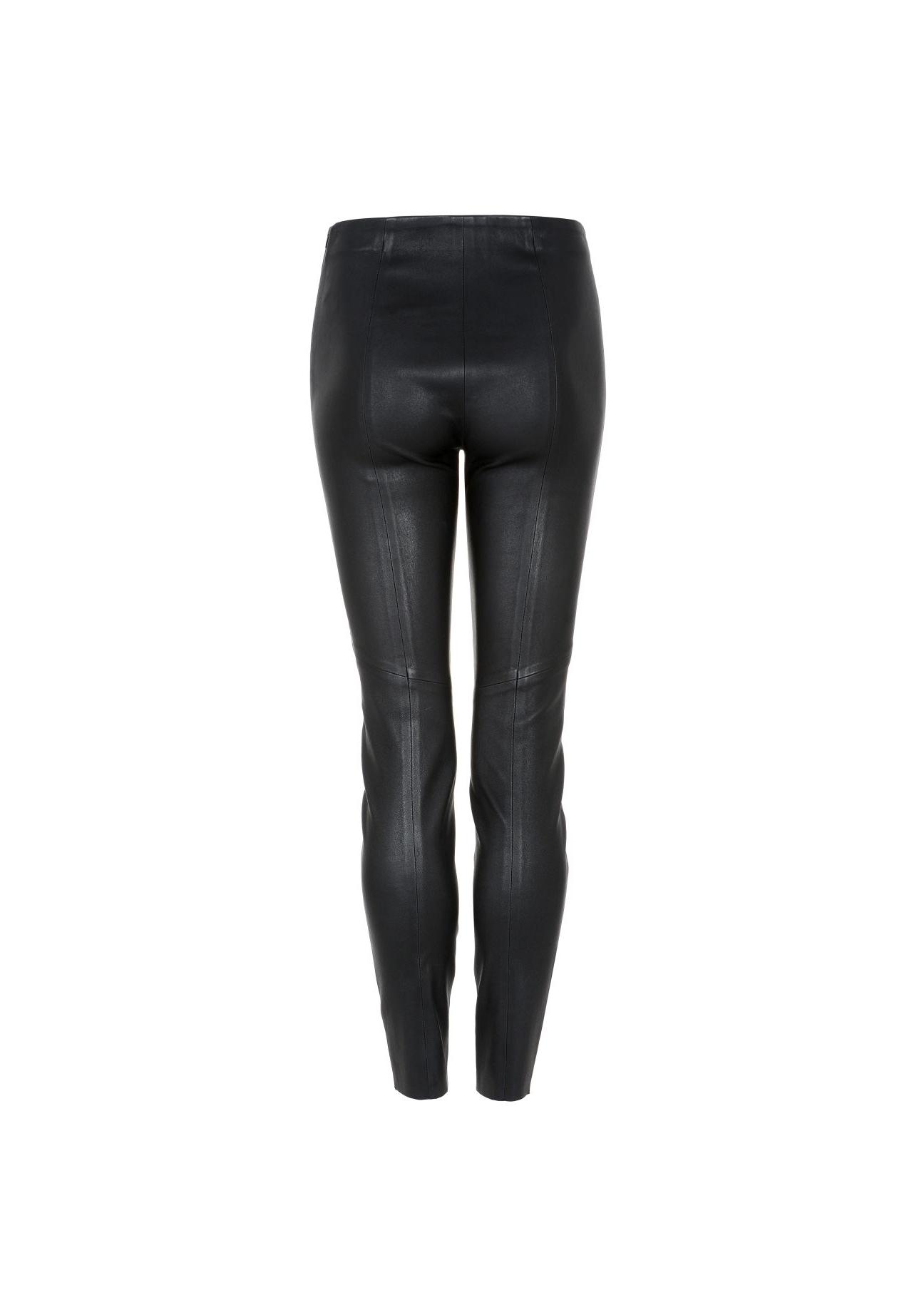 Women's black leather leggings SPODS-0030-1378(W24)-03