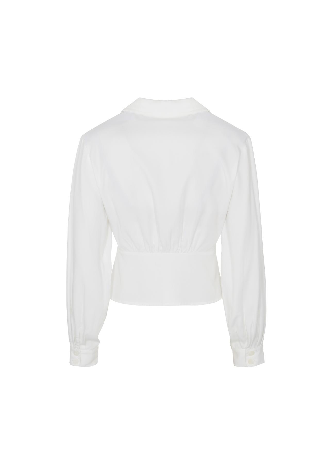 White women's blouse with basque BLUDT-0139-11(W22)-04