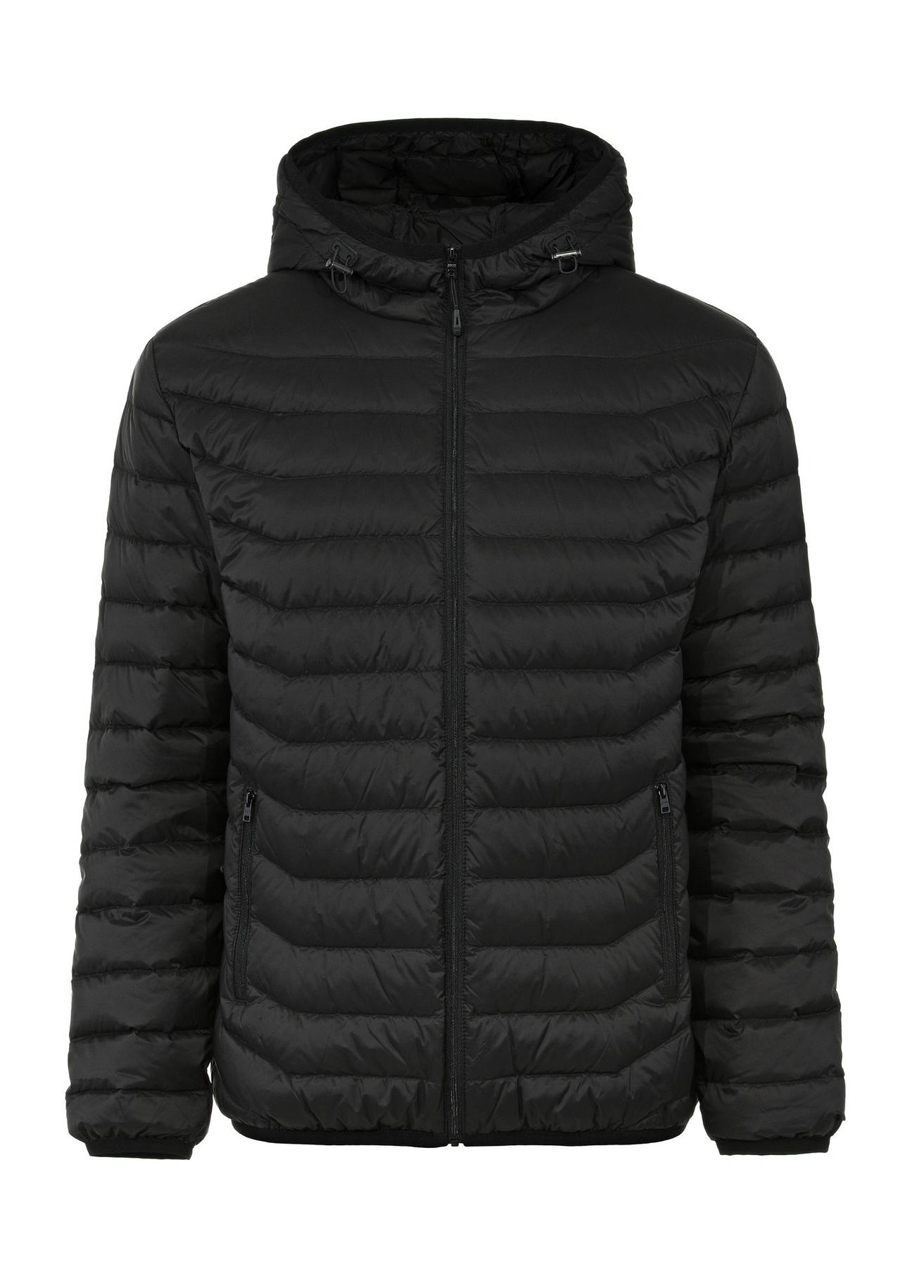 Black men's transition jacket with hood KURMT-0368-99(W25)-01