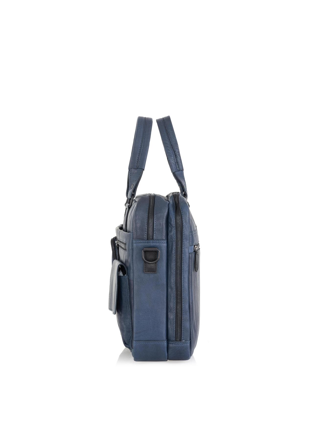 Men's navy blue leather bag TORMS-0047N-69(Z24)-02