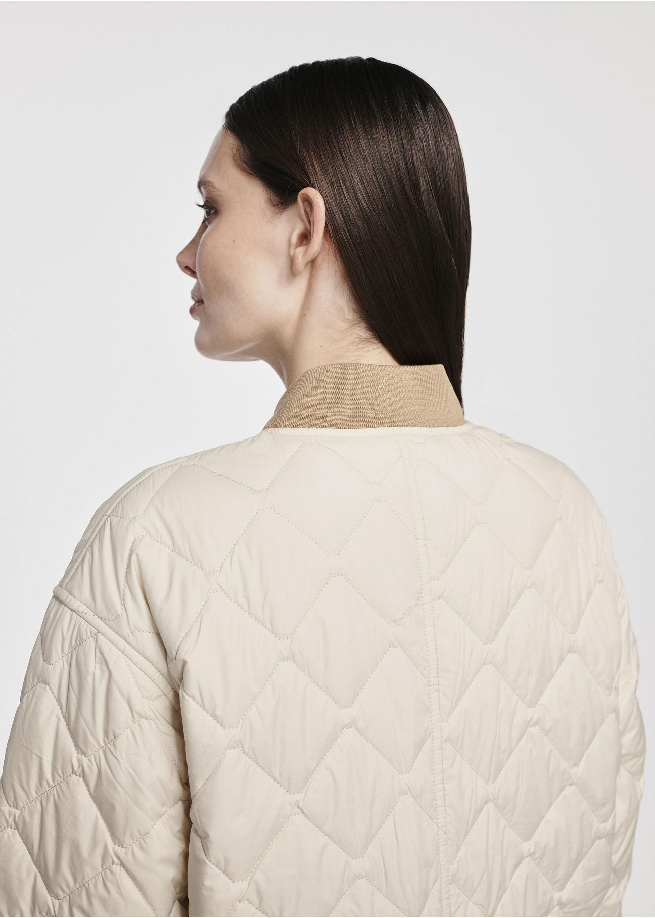 Beige quilted women's jacket KURDT-0580-81(W25)-07