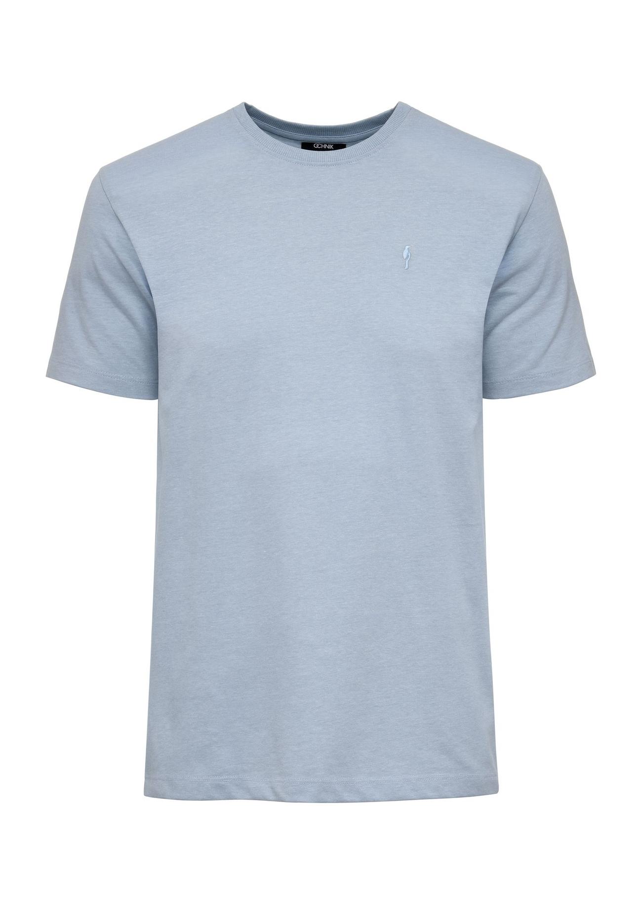 Blue men's t-shirt with logo TSHMT-0094-61(Z24)-01