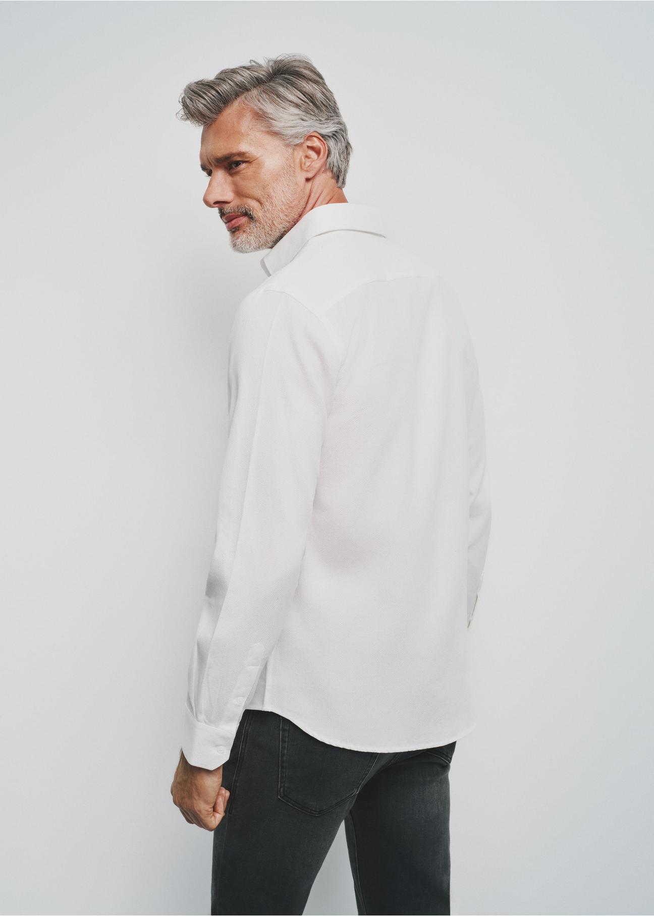 Men's white shirt KOSMT-0334-12(Z24)-04