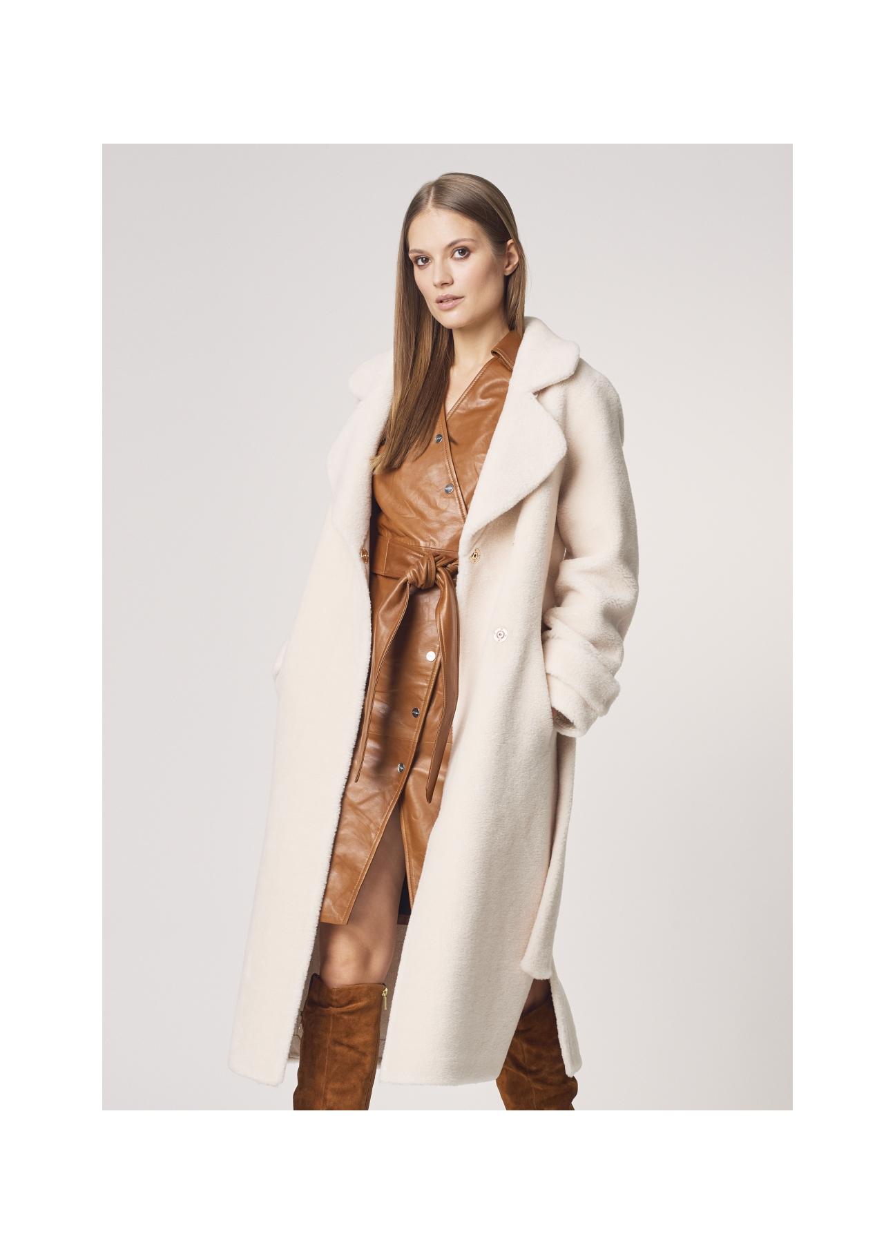 Women's wool coat with belt FUTDT-0022-16(Z22)-01