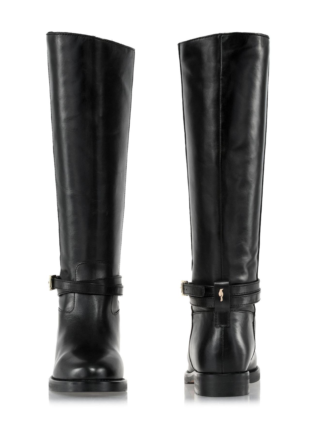 Black leather women's riding boots BUTYD-1089-99(Z24)-04