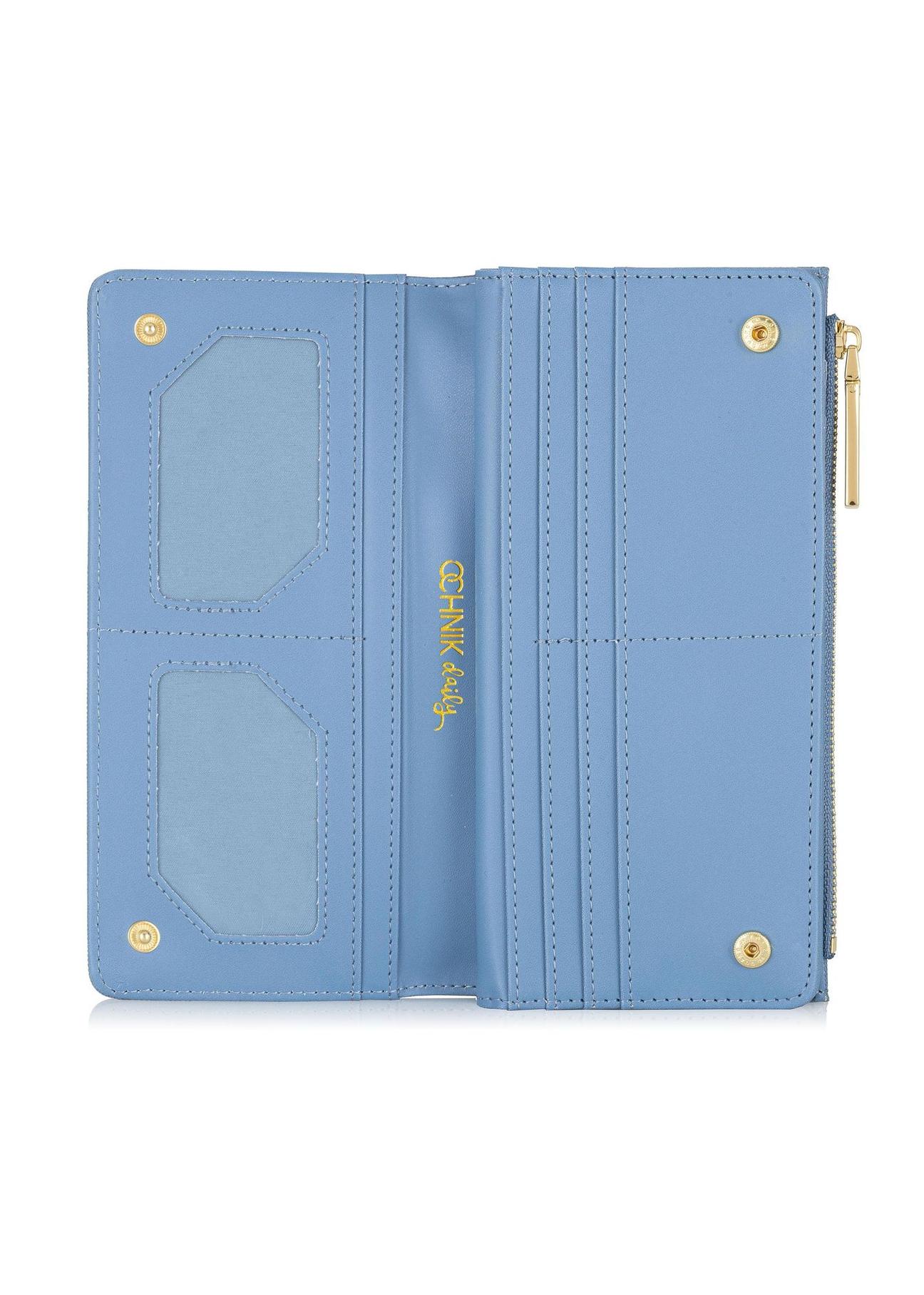 Blue ladies wallet with embossing POREC-0323-61(W23)-06