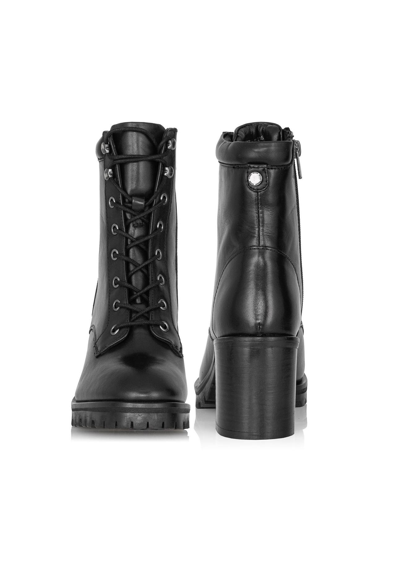 Women's black leather boots BUTYD-1030-99(Z23)-03