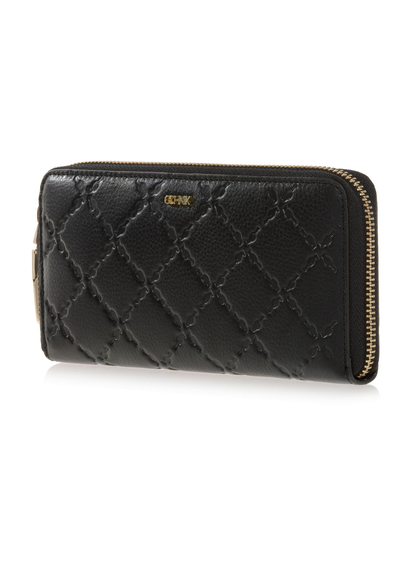 Large black ladies wallet with embossing PORES-0881-99(Z23)-03