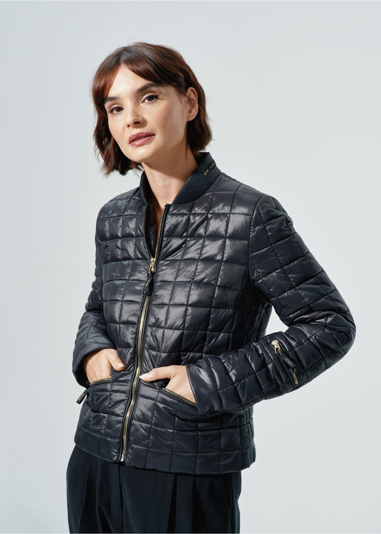 Women's black quilted insulated jacket KURDT-0505-99(W24)-02