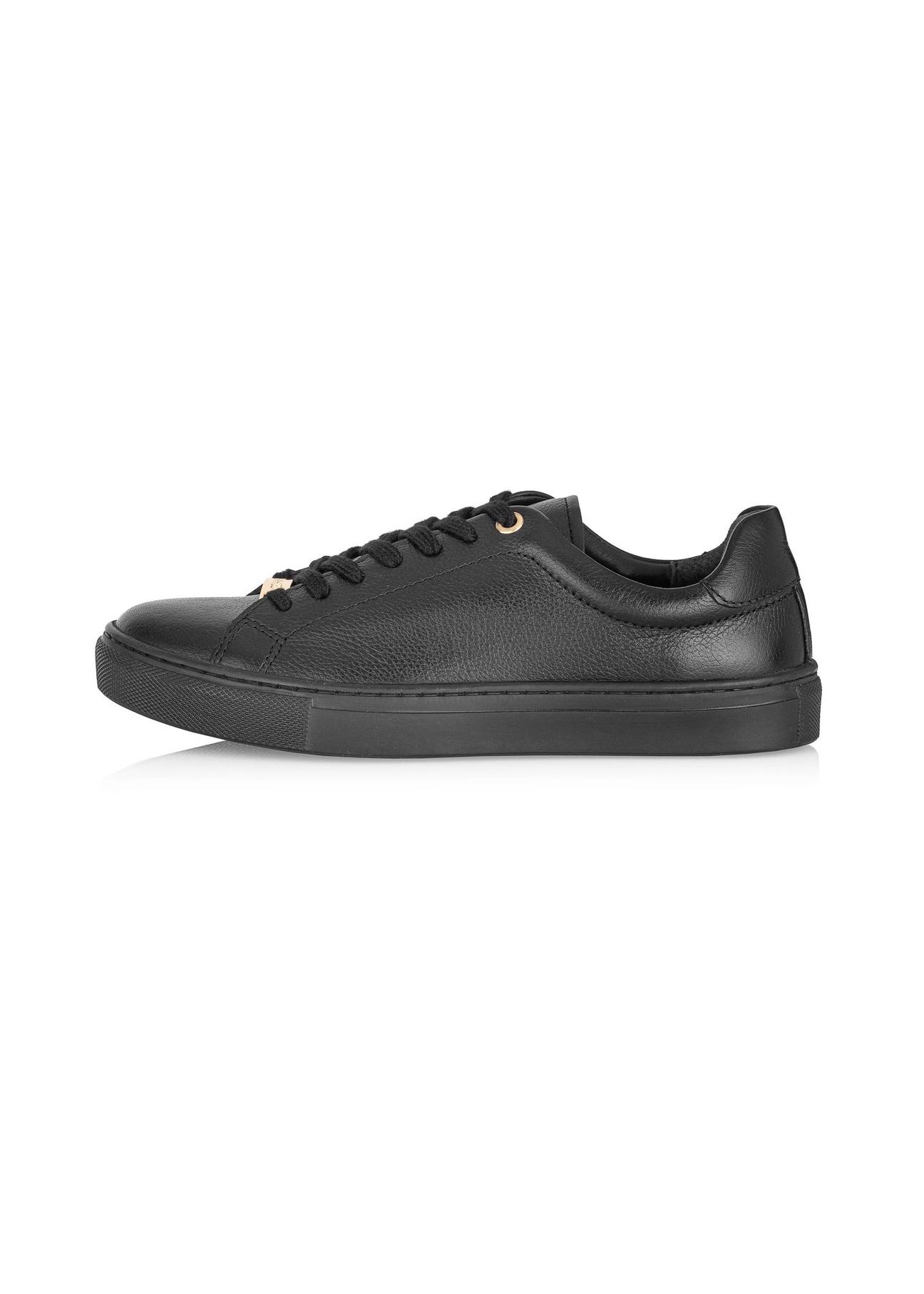 Black leather women's sneakers BUTYD-1068-99(Z24)-05