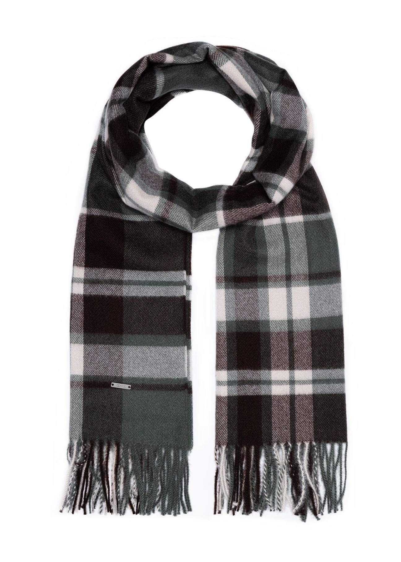 Men's winter scarf in check SZAMT-0080-51(Z24)-01