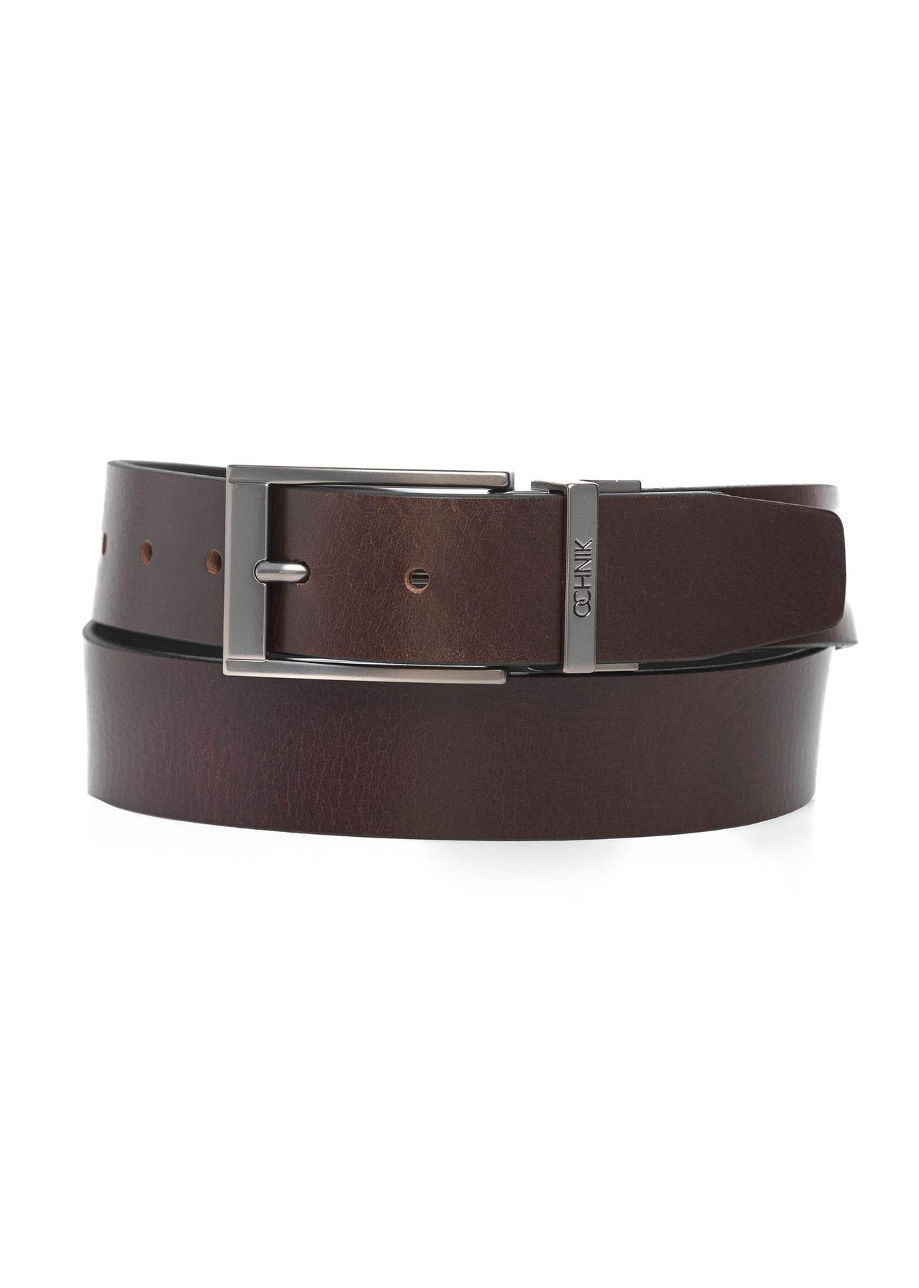 Double-sided leather men's belt PASMS-0167A-98(Z24)