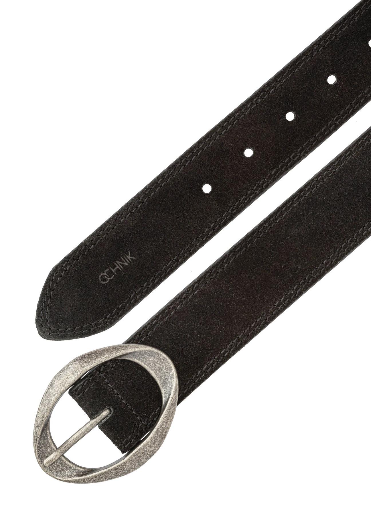 Black Suede Women's Belt PASDS-0318-99(Z24)-03