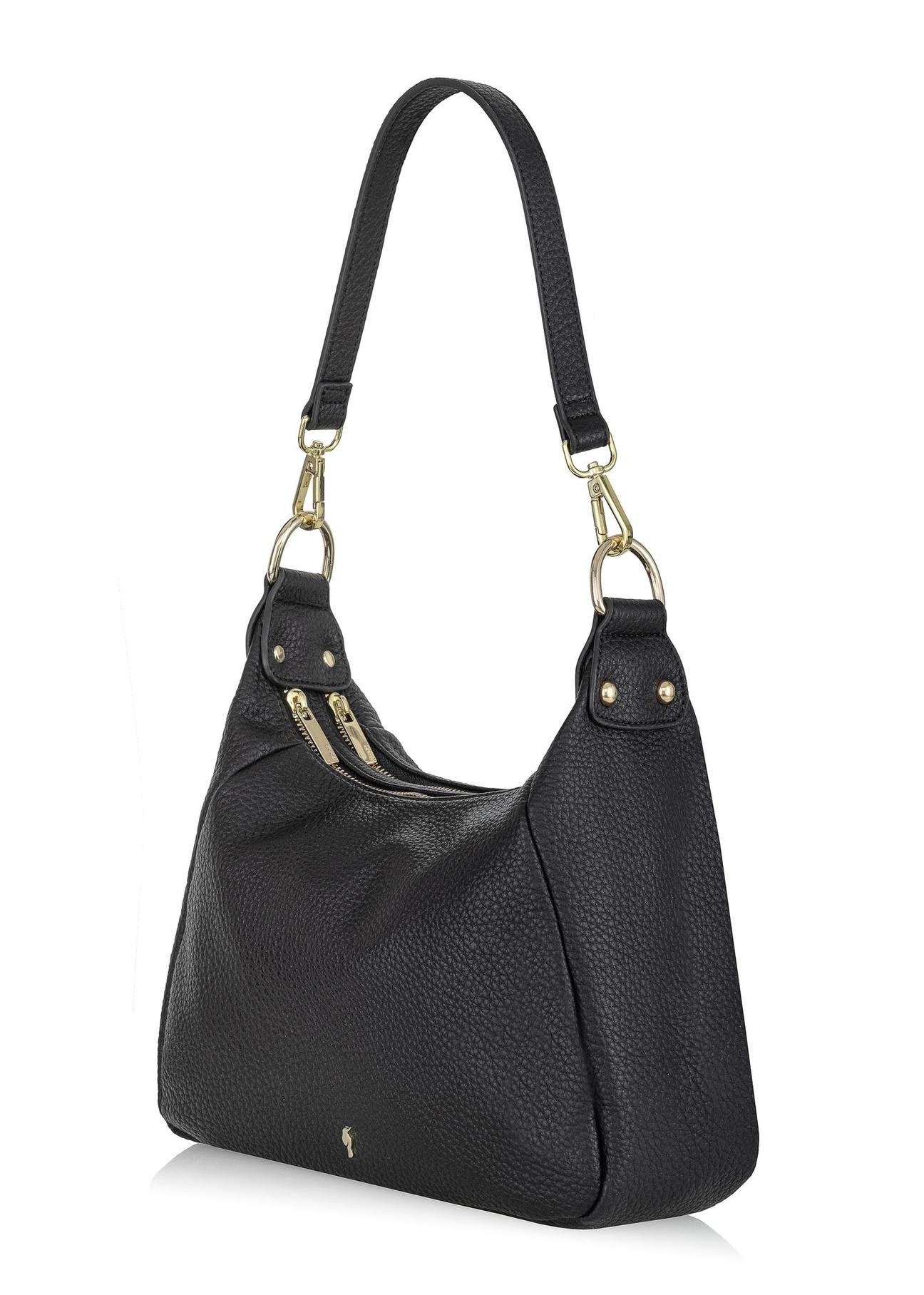 Non-rigid black shoulder bag TOREC-0885-99(W24)-06