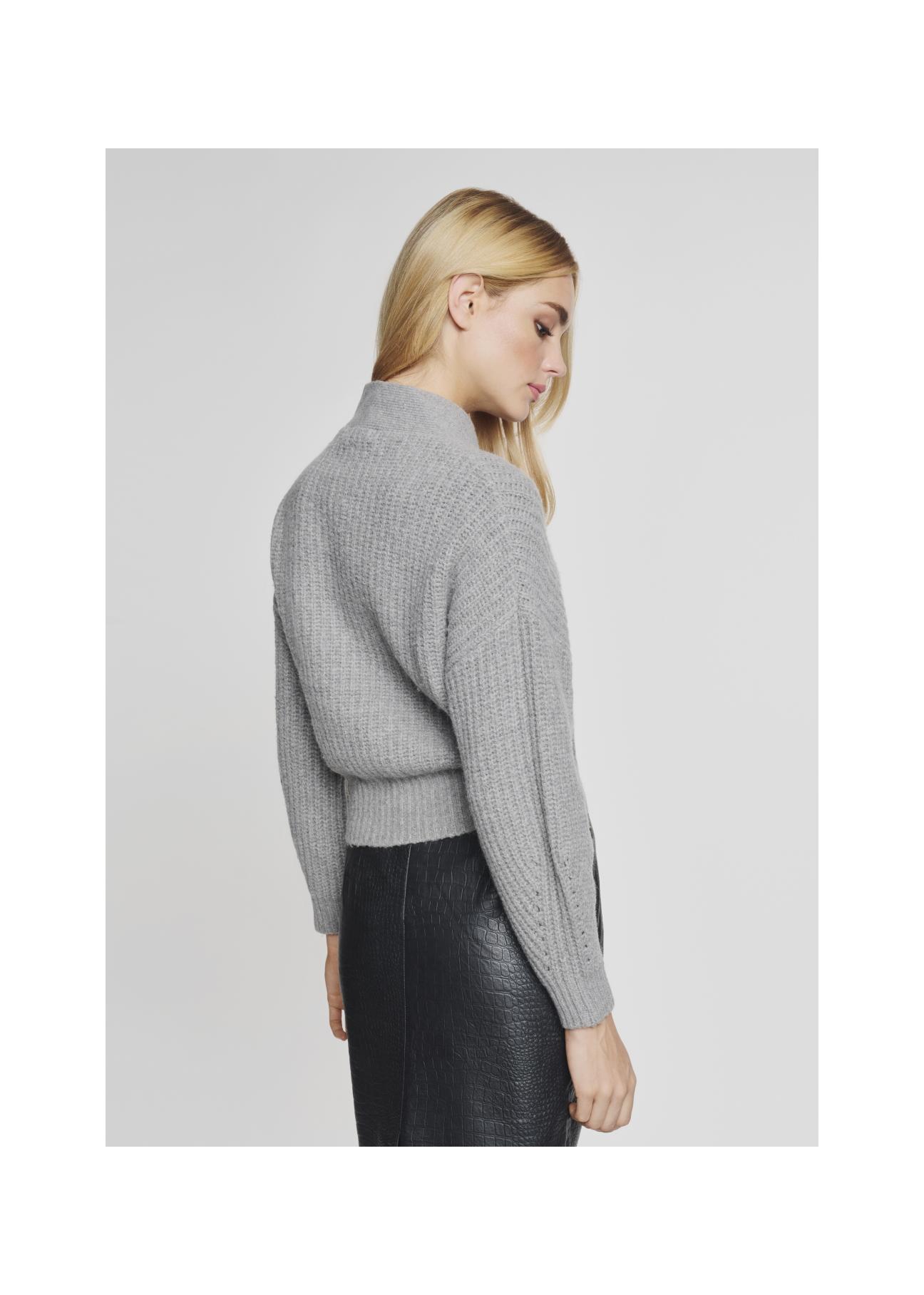 Grey tied sweater for women SWEDT-0147-91(Z21)-03