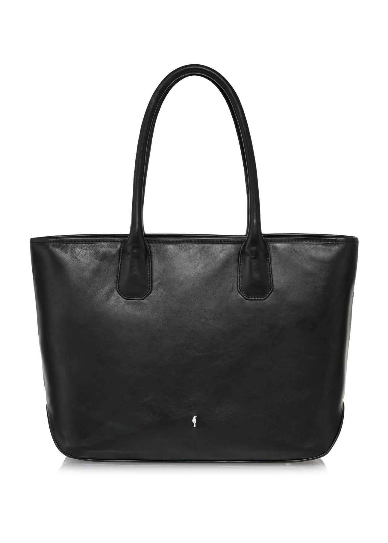 Black leather shopper bag TORES-1067-99(Z24)-02