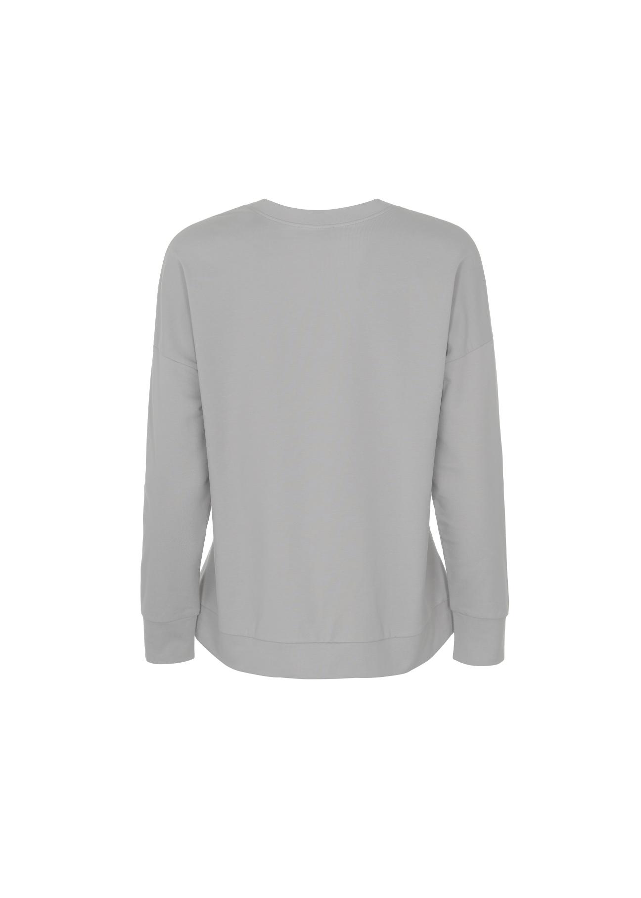 Gray women's sweatshirt with monogram BLZDT-0070-91(W23)-03