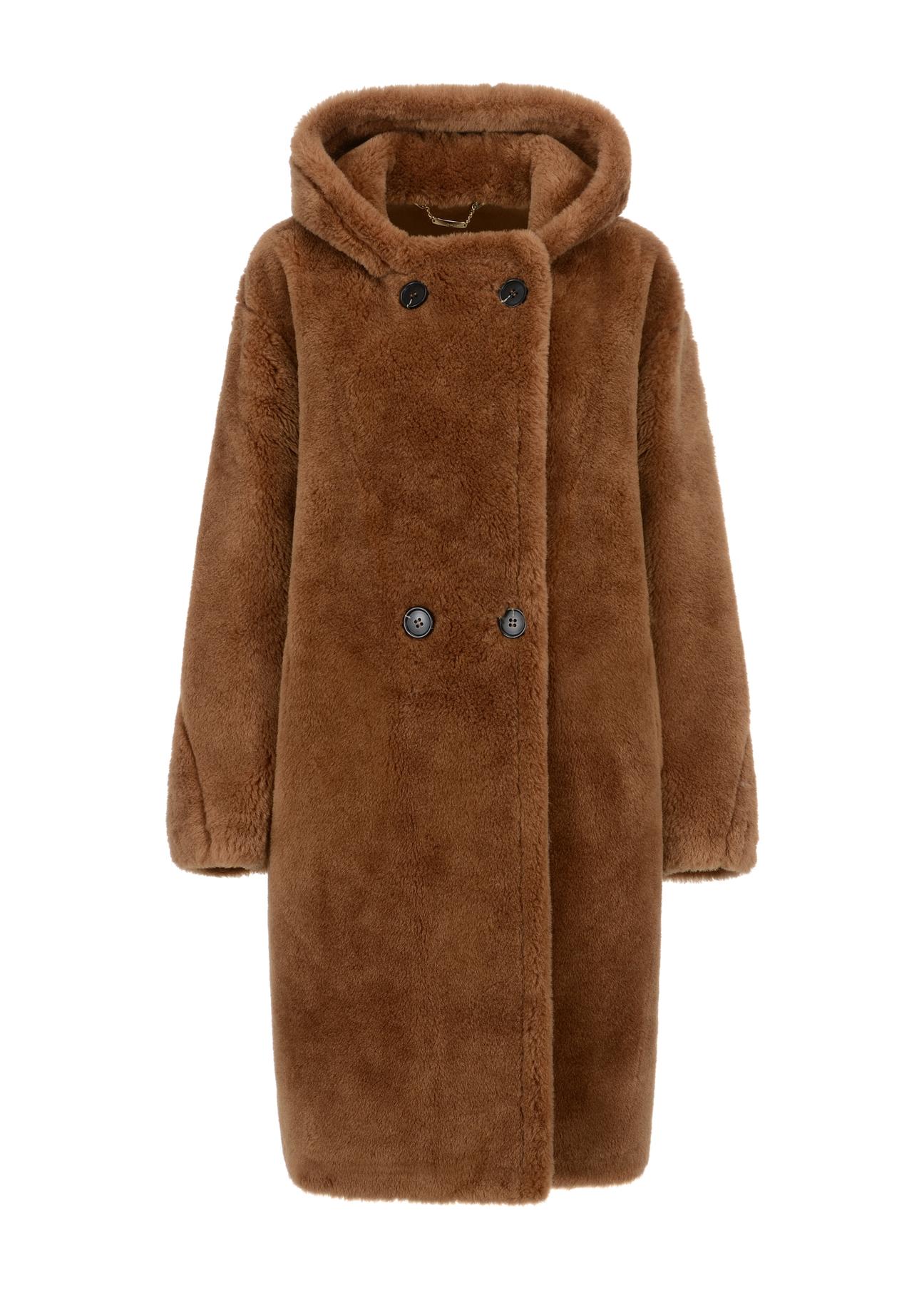 Women's wool double-breasted fur coat FUTDW-0024-24(Z23)-05