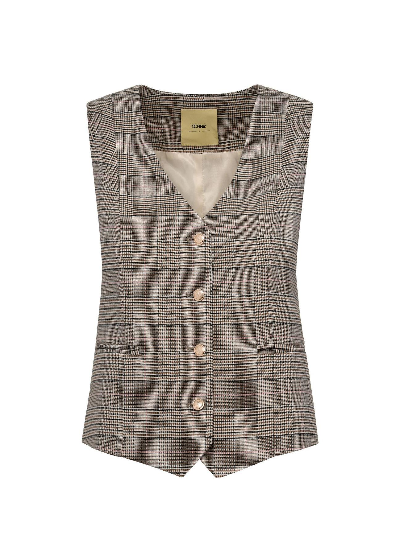 Women's checkered vest KAMDT-0027-89(Z24)-01