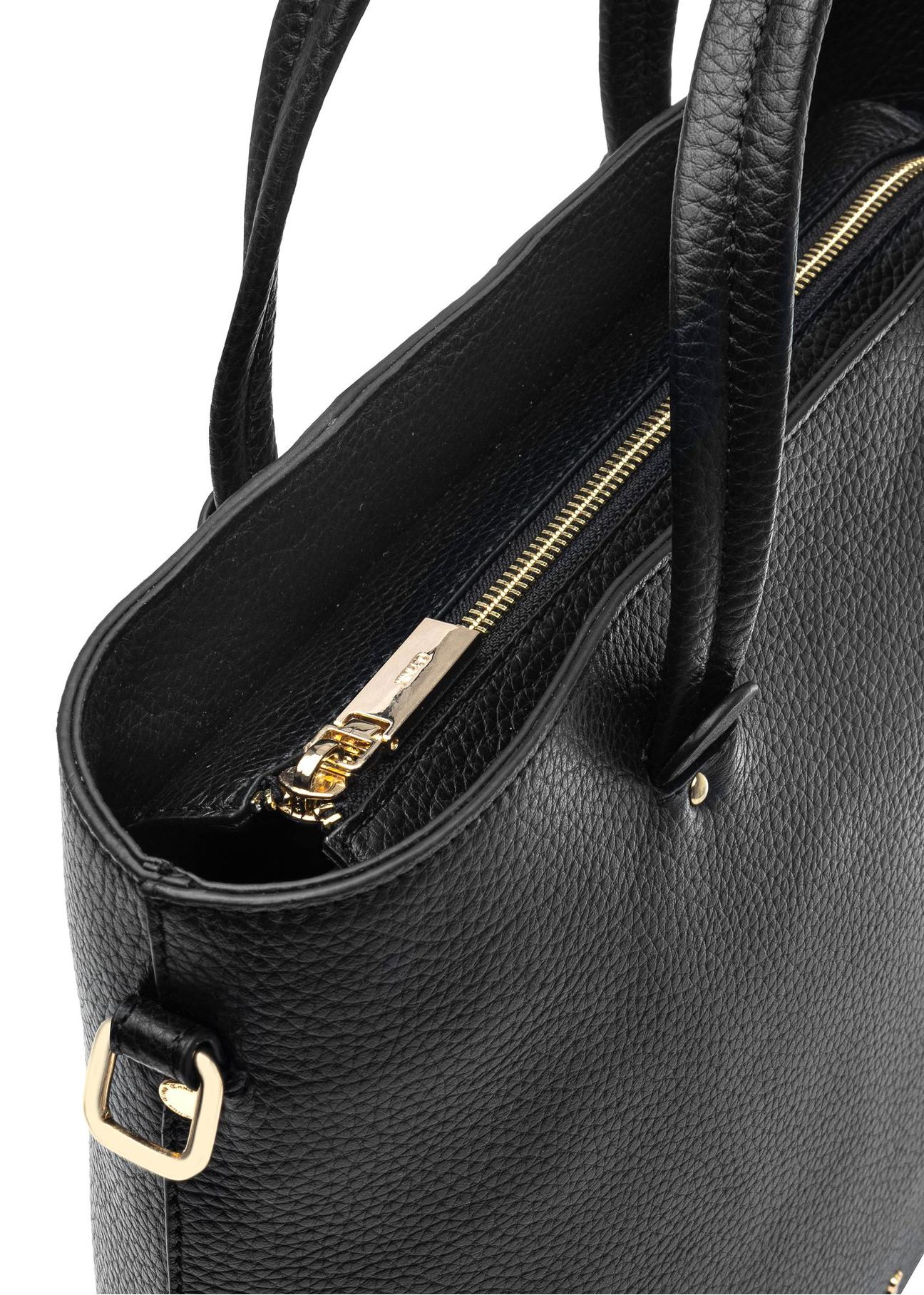 Large black leather women's handbag TORES-0728C-99(W25)-06