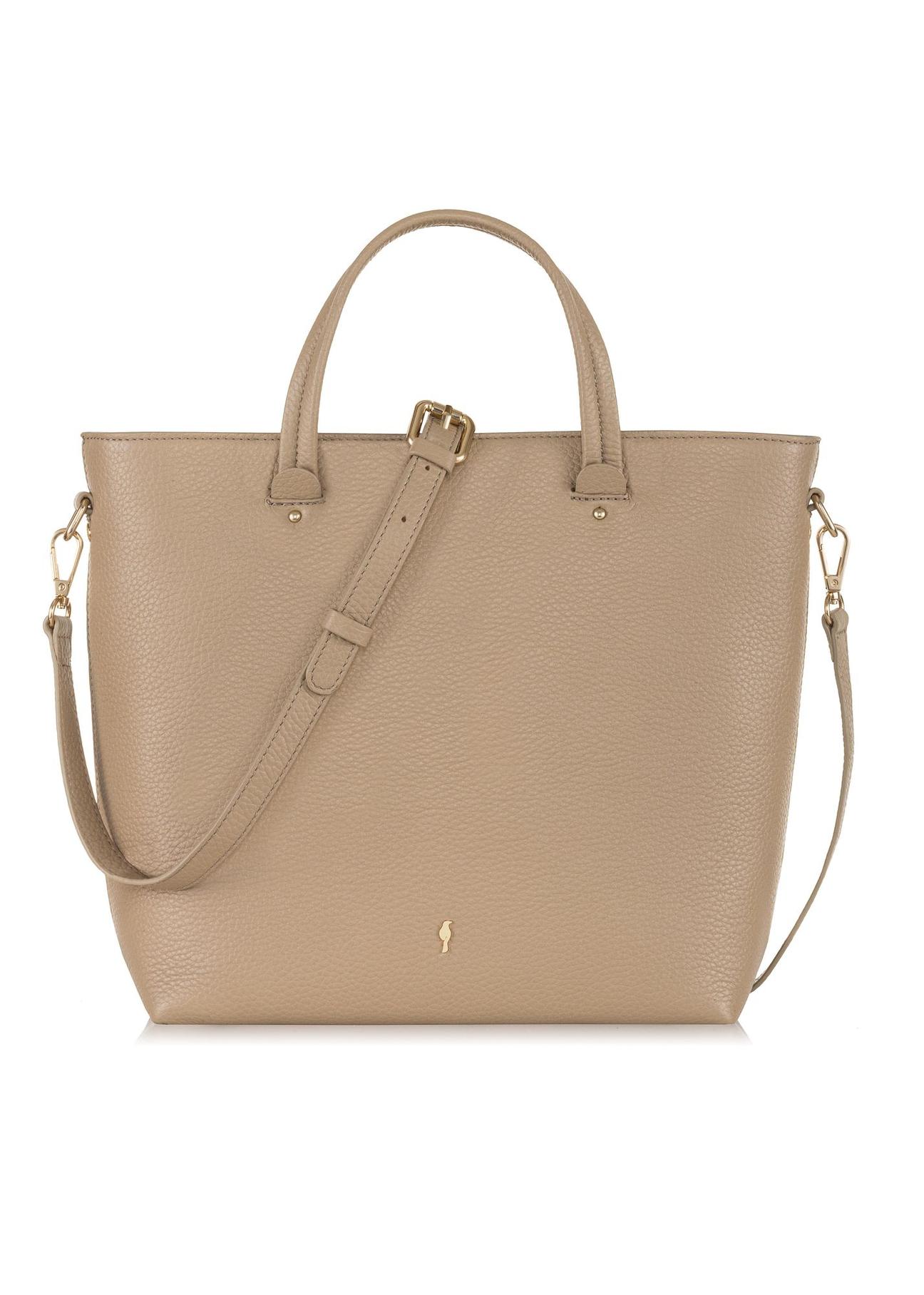 Beige leather handbag for women TORES-0728B-81(W24)-01