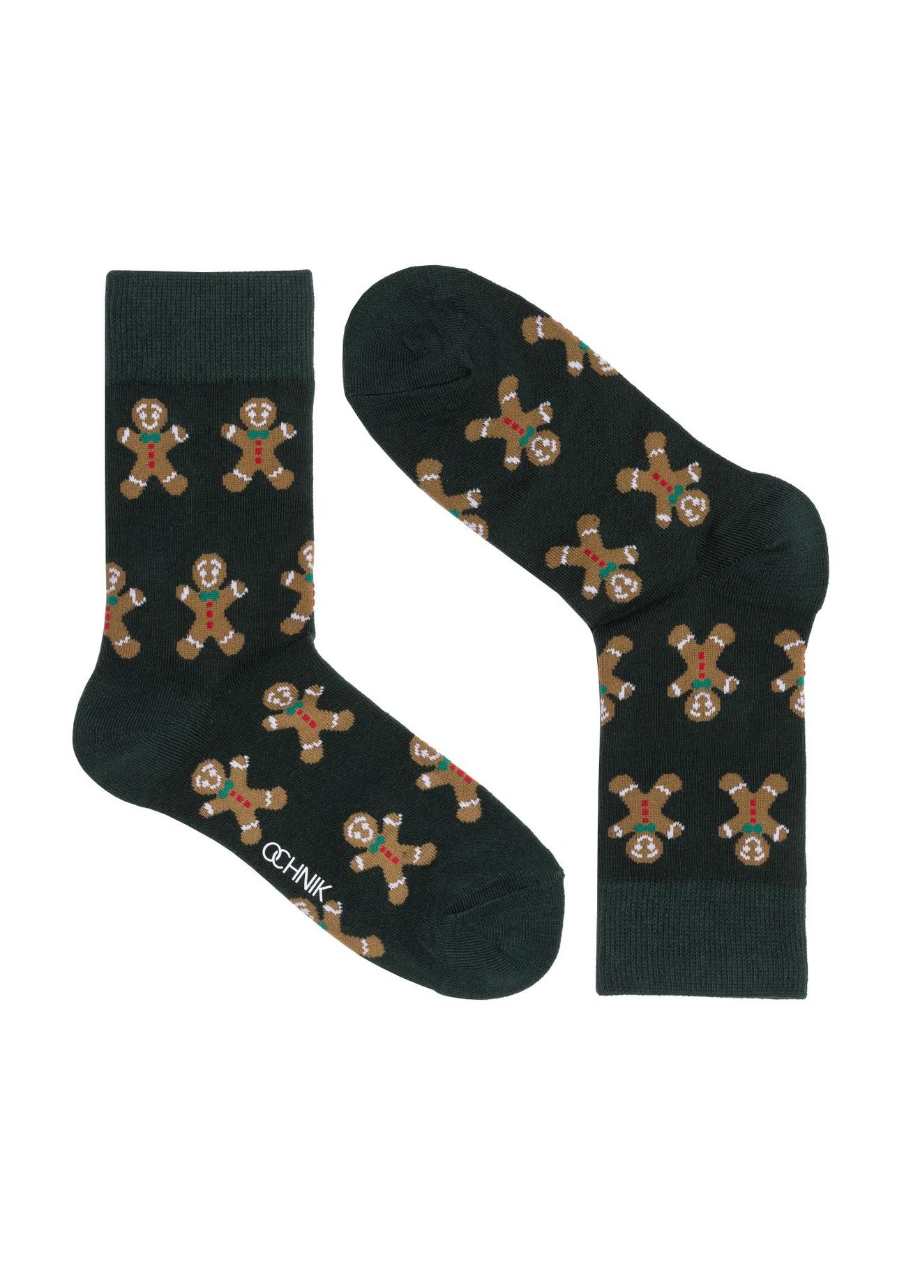 Men's green Christmas socks SKAMT-0158A-54(Z24)-01