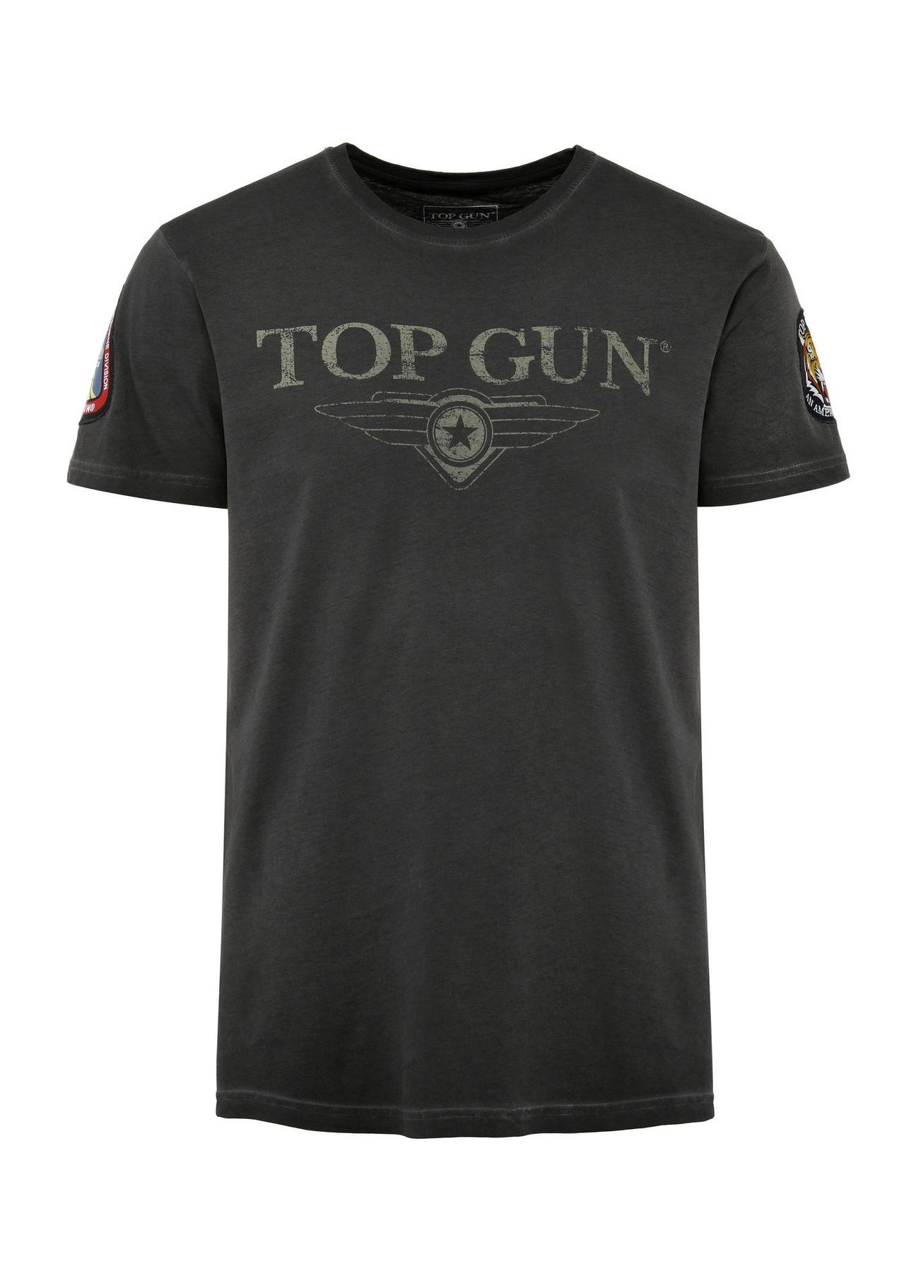 Black men's cotton t-shirt TOP GUN TSHMT-0117-99(Z24)