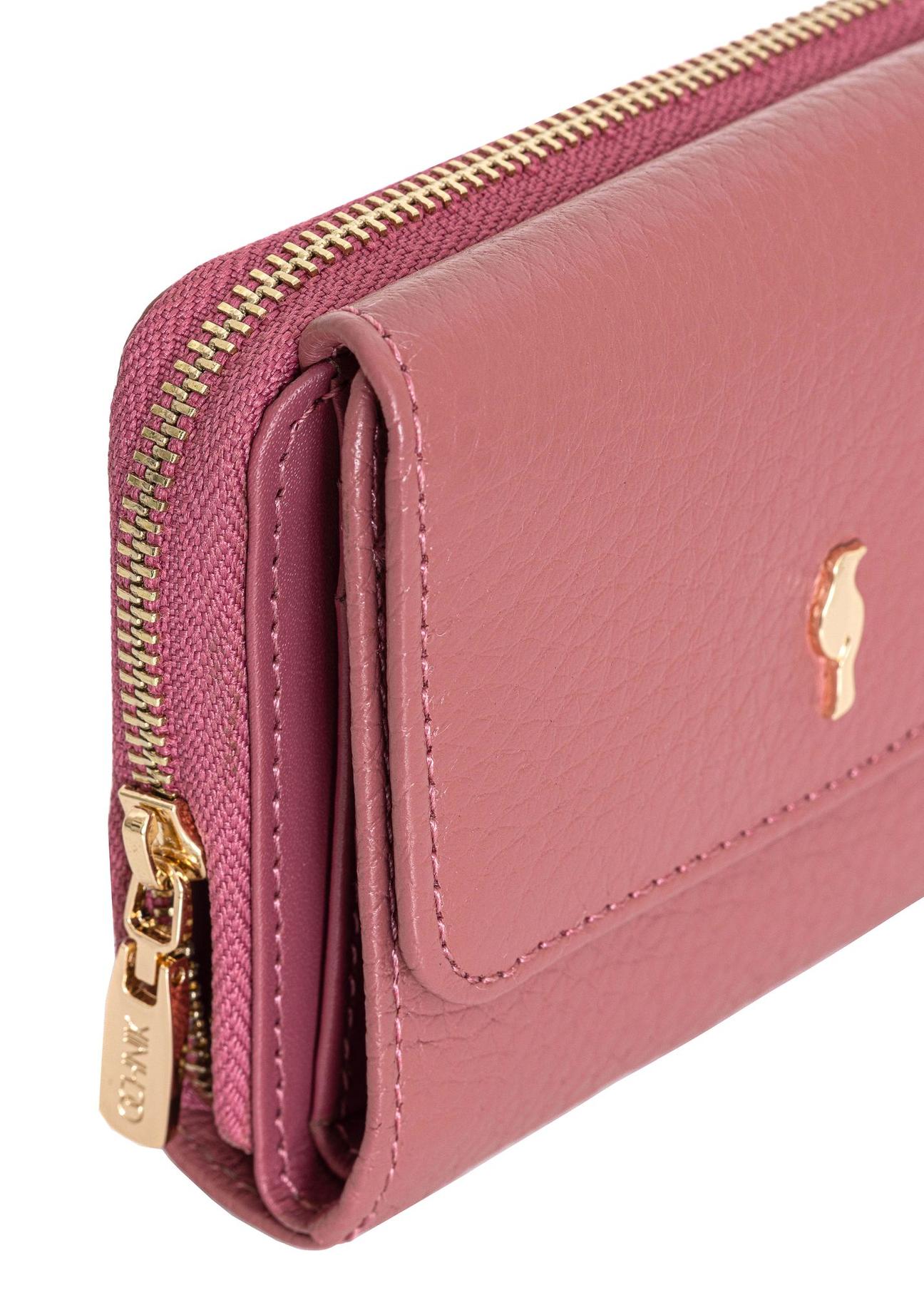 Small pink leather women's wallet PORES-0802E-31(Z24)-9