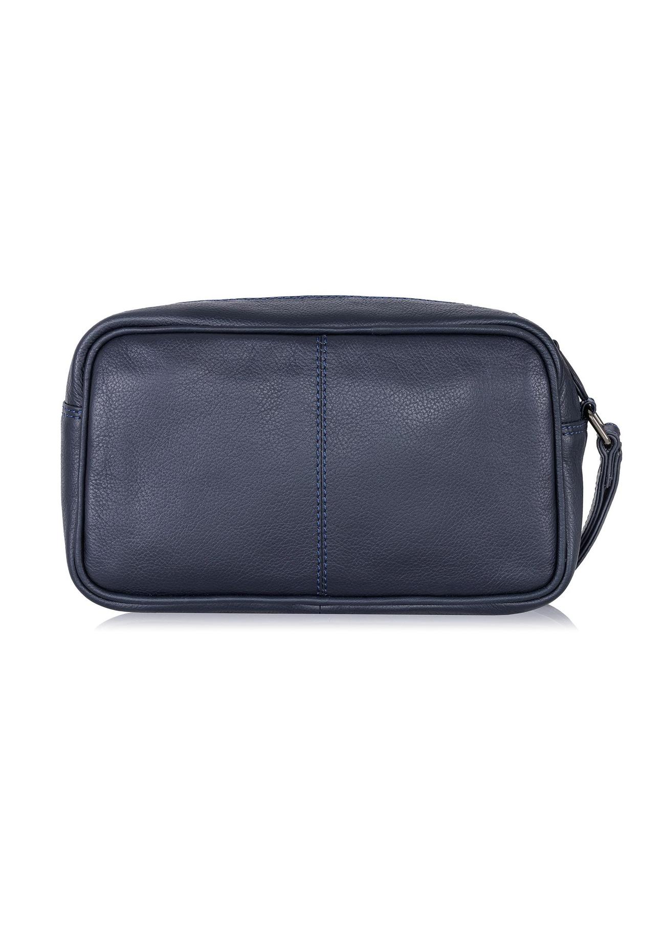 Men's navy blue leather cosmetic bag TORMS-0182A-69(W24)-04