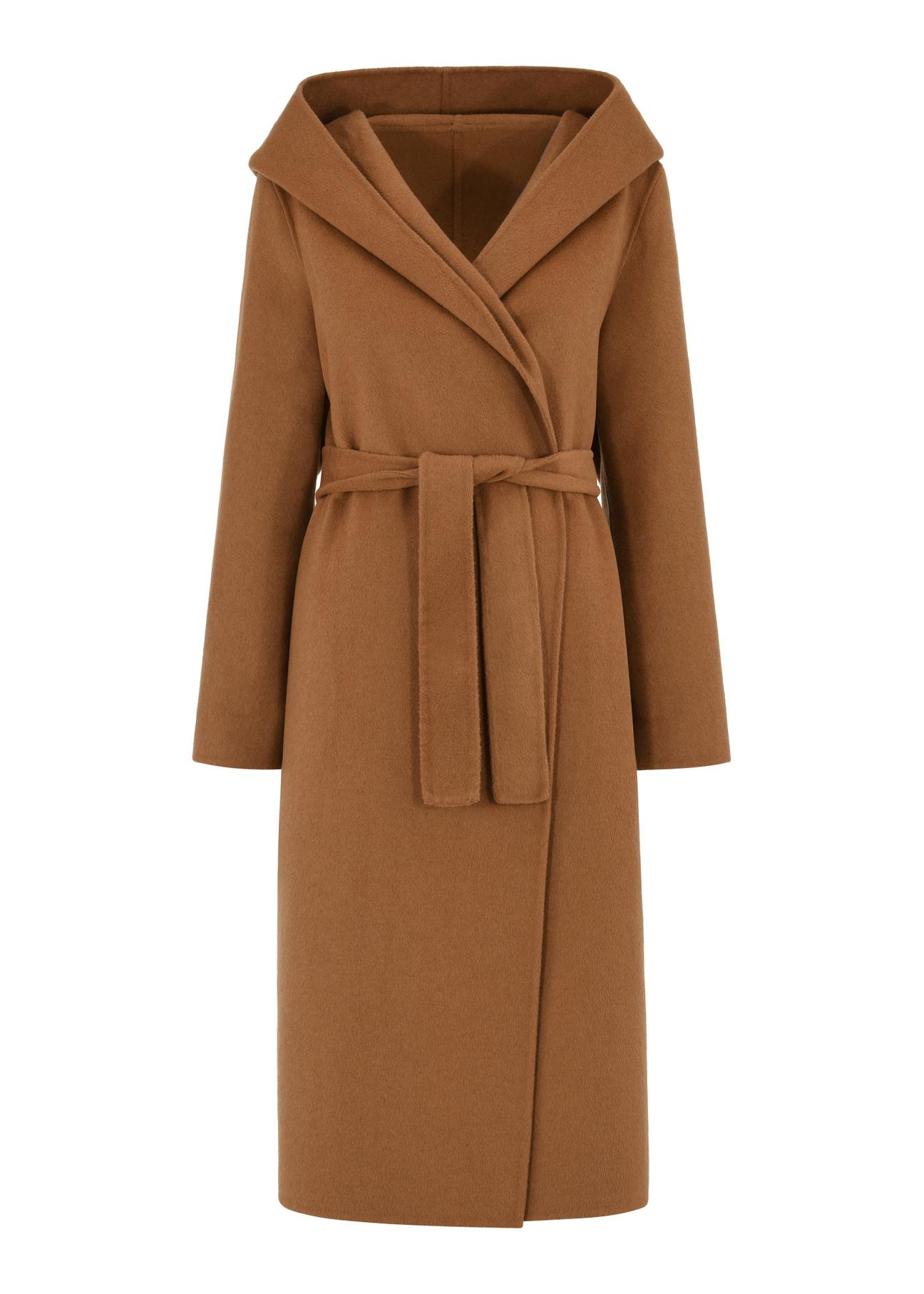 Women's long brown oversize coat PLADT-0052-24(W24)-05