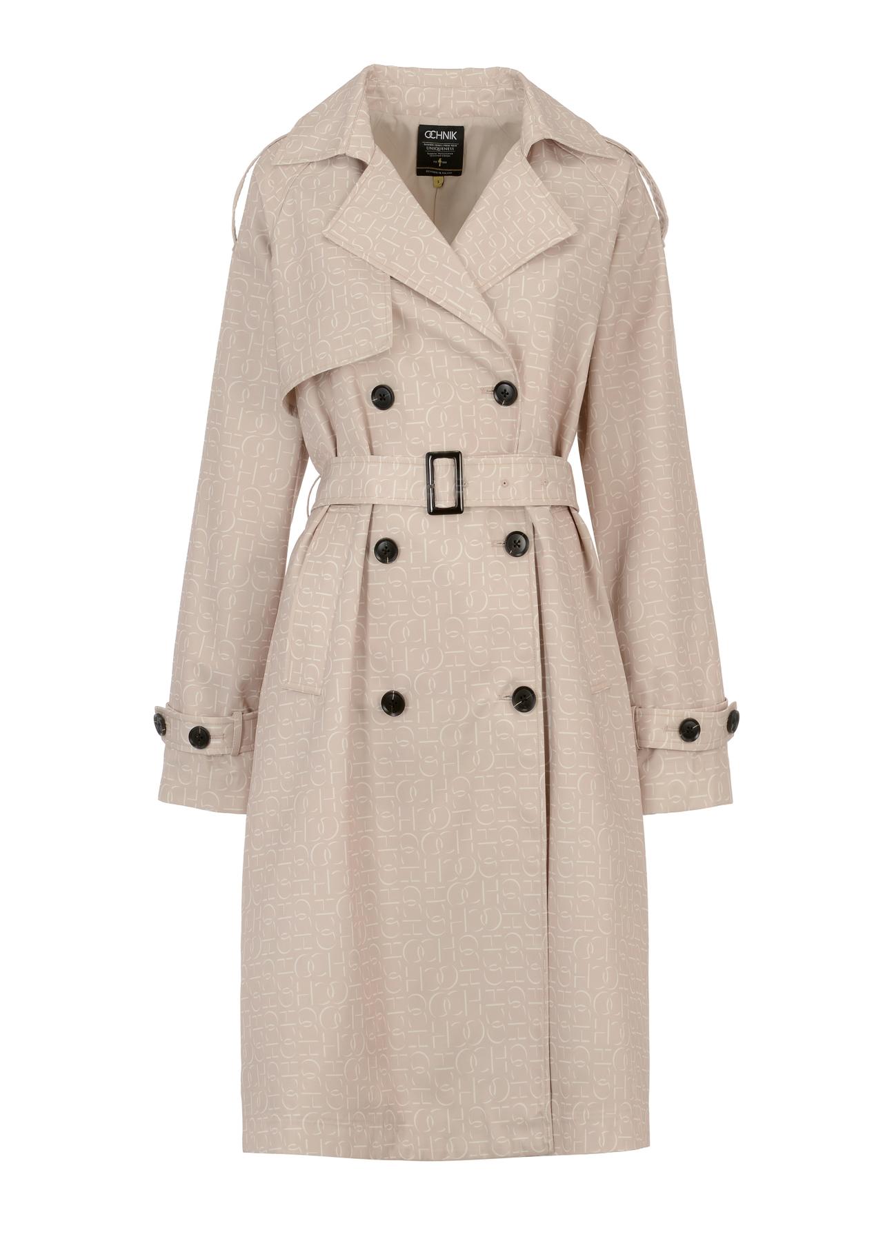 Women's double-breasted monogrammed coat KURDT-0444-81(W23)-06