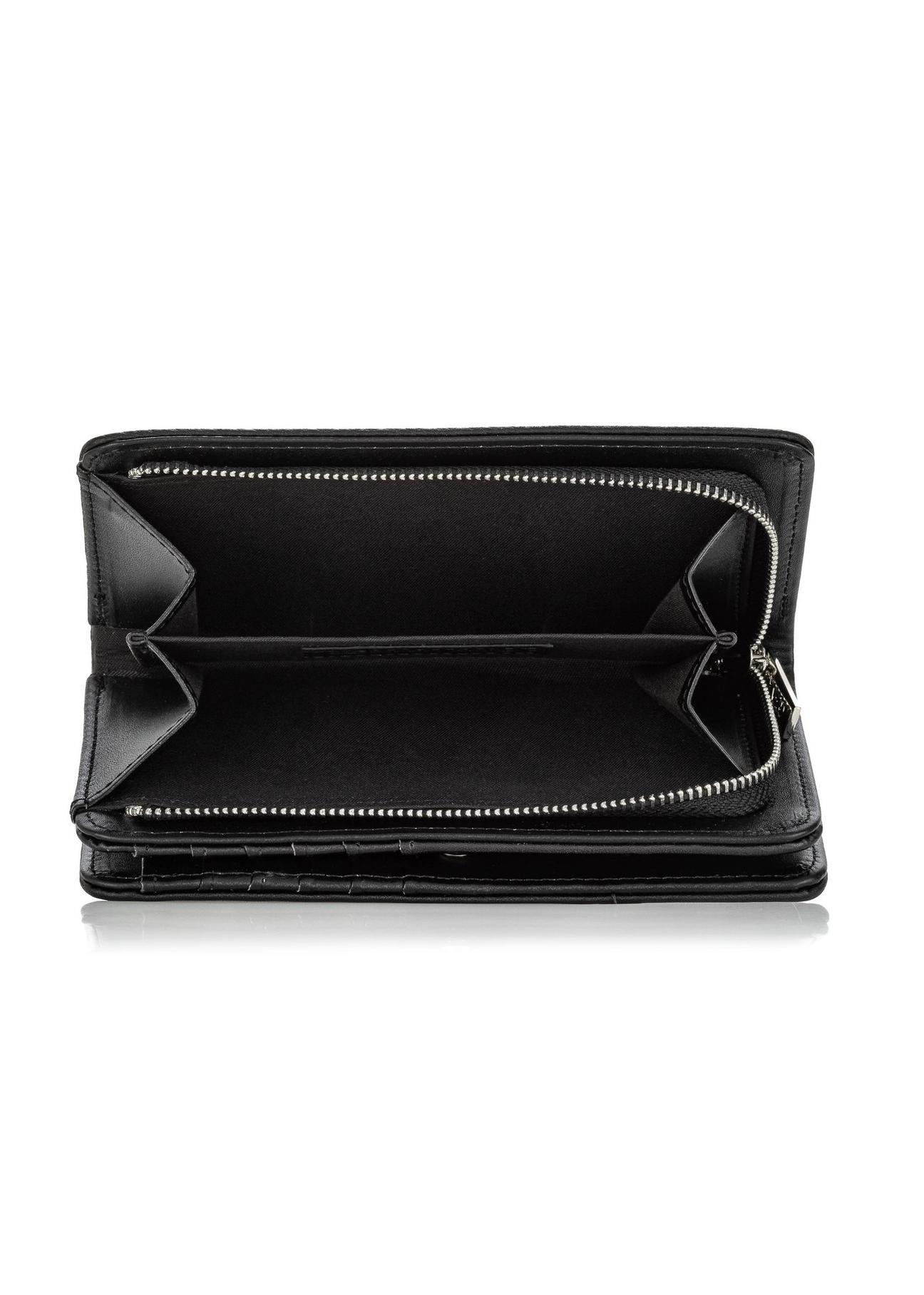 Black women's wallet with logo POREC-0362-99(W24)-05