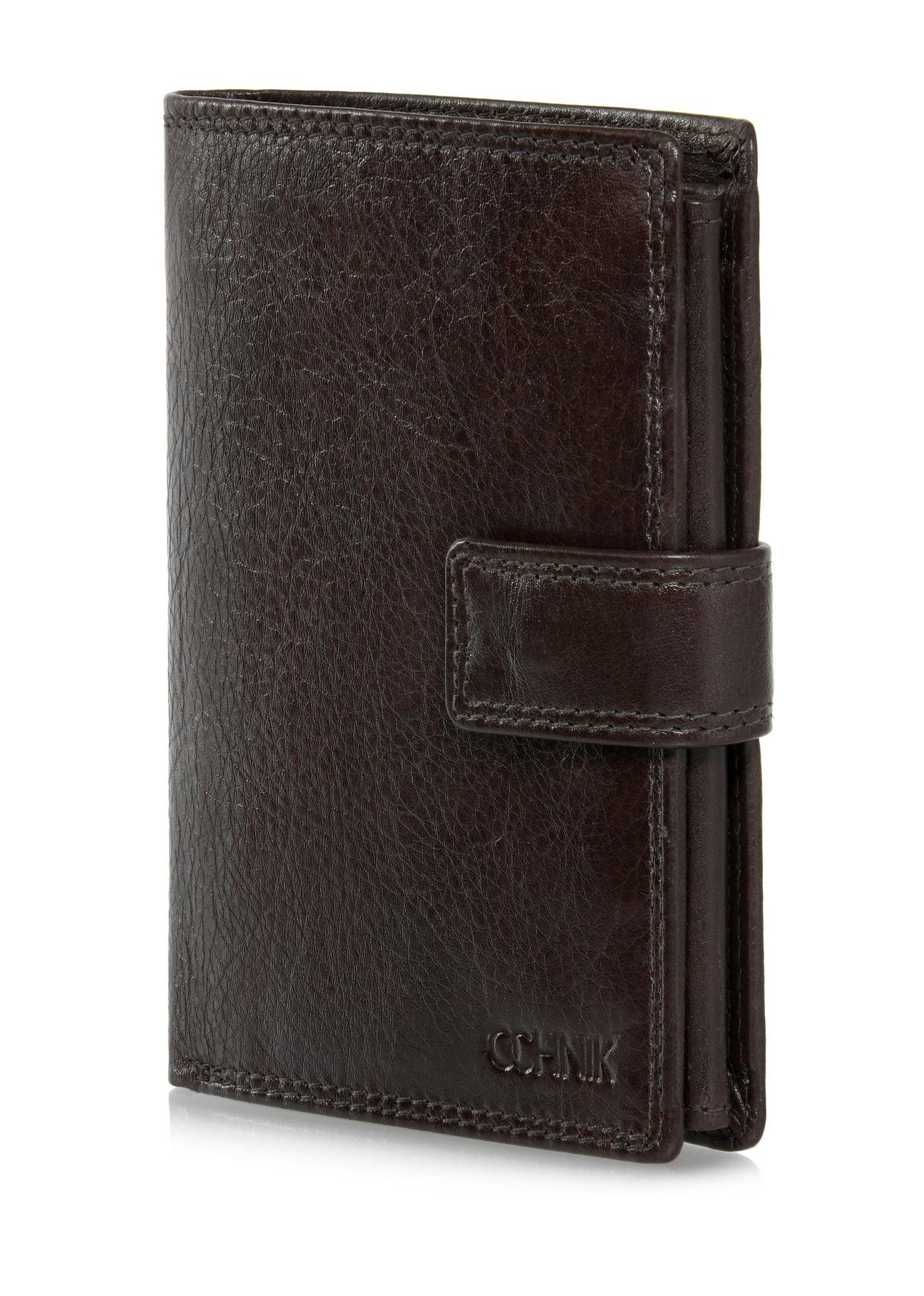 Leather clasp brown men's wallet PORMS-0605-89(W24)-06