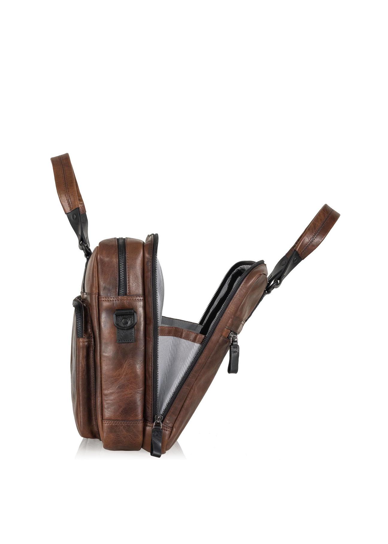 Brown leather men's bag TORMS-0100B-79(Z24)