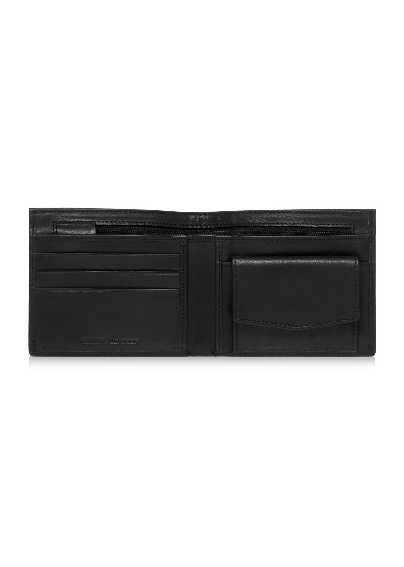 Men's black leather wallet PORMS-0547-99(W23)-04