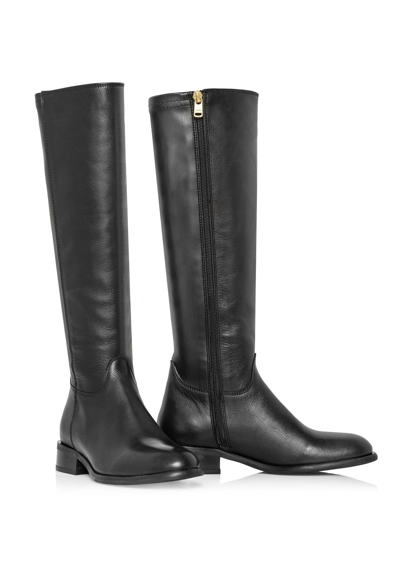 Black leather boots BUTYD-1135-99(Z24)-02