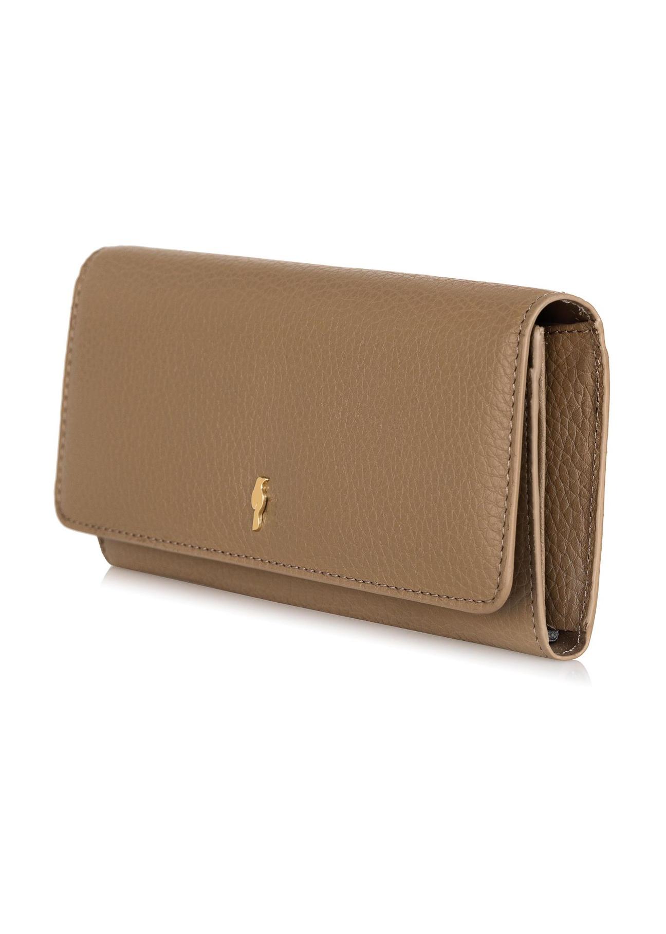 Large beige leather women's wallet PORES-0893-81(Z23)-02