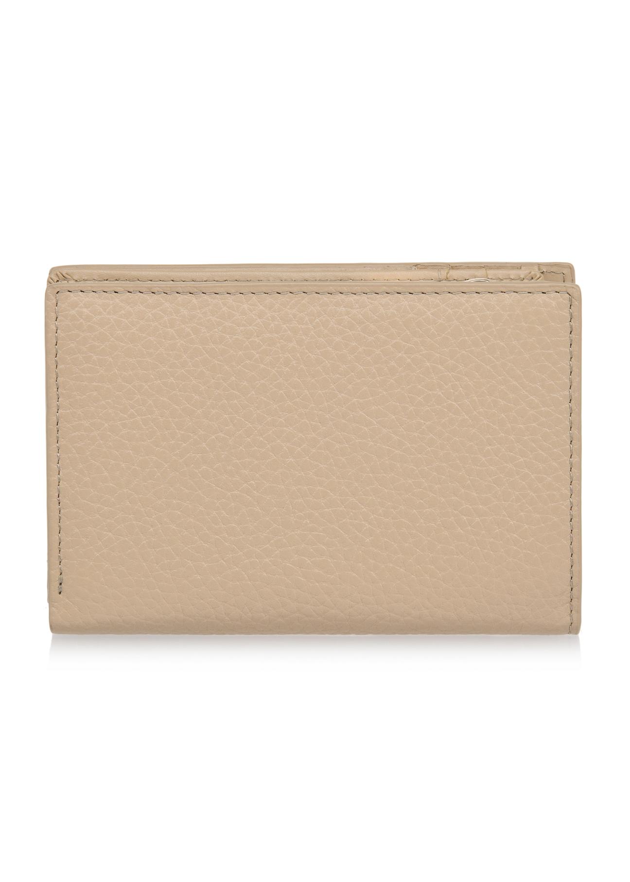 Women's beige leather wallet with RFID protection PORES-0805RFID-82(W24)-02