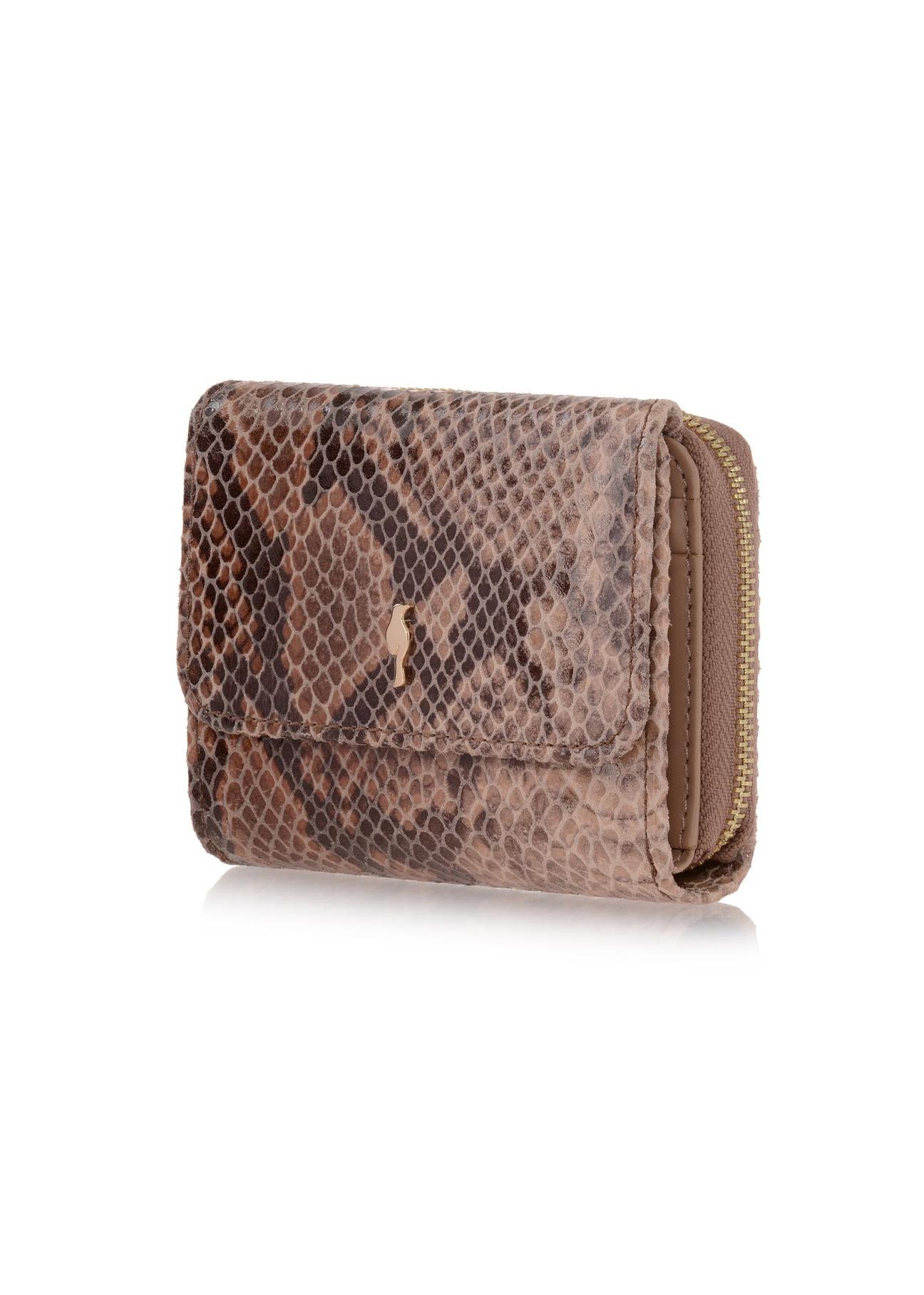 Women's small leather wallet croco PORES-0802D-31(W23)-03