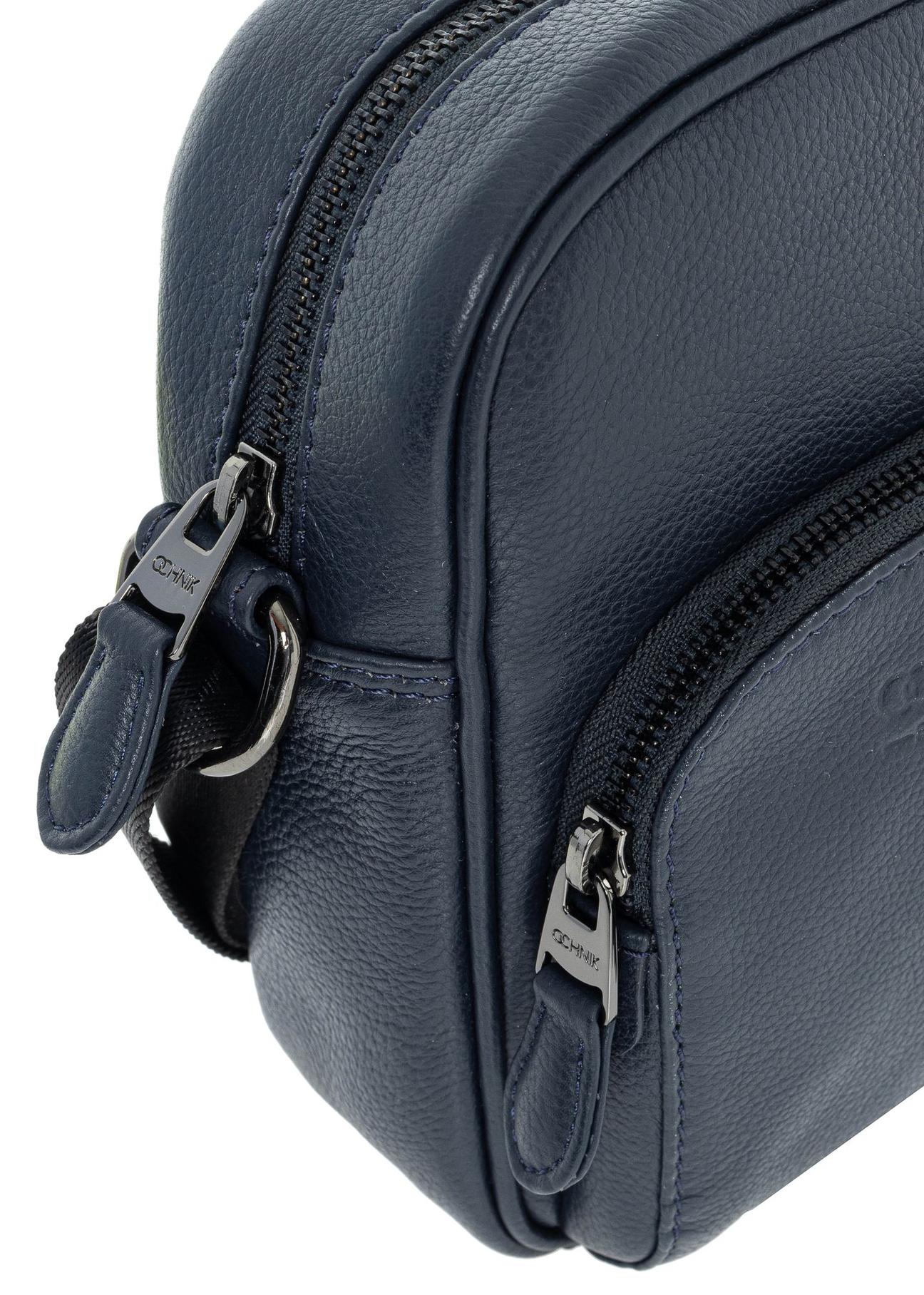 Navy blue leather men's bag TORMS-0017D-69(W25)-06