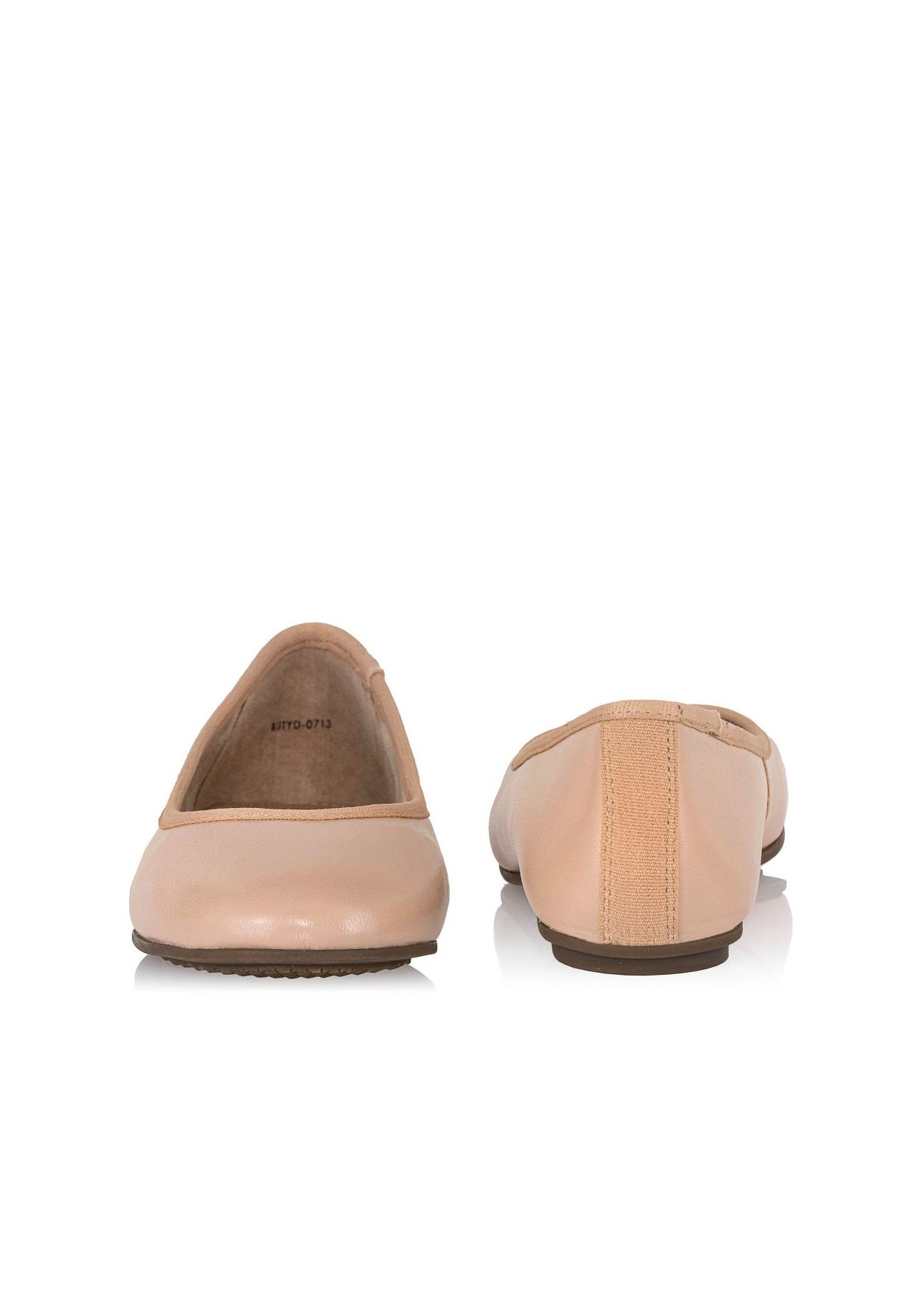 Beige leather ballerinas for women BUTYD-0713A-81(W23)-03