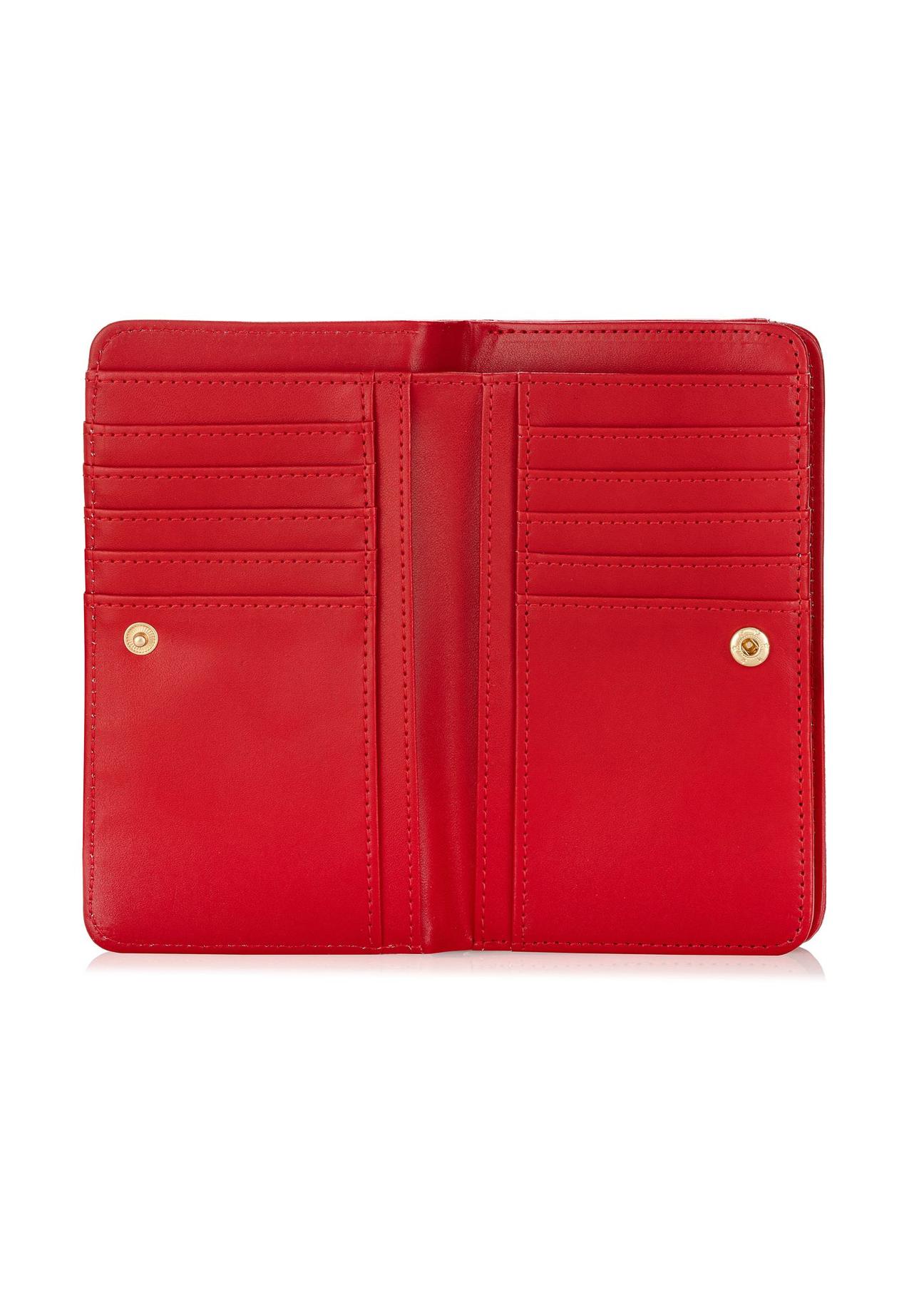 Red women's wallet with logo POREC-0362-42(W24)-07