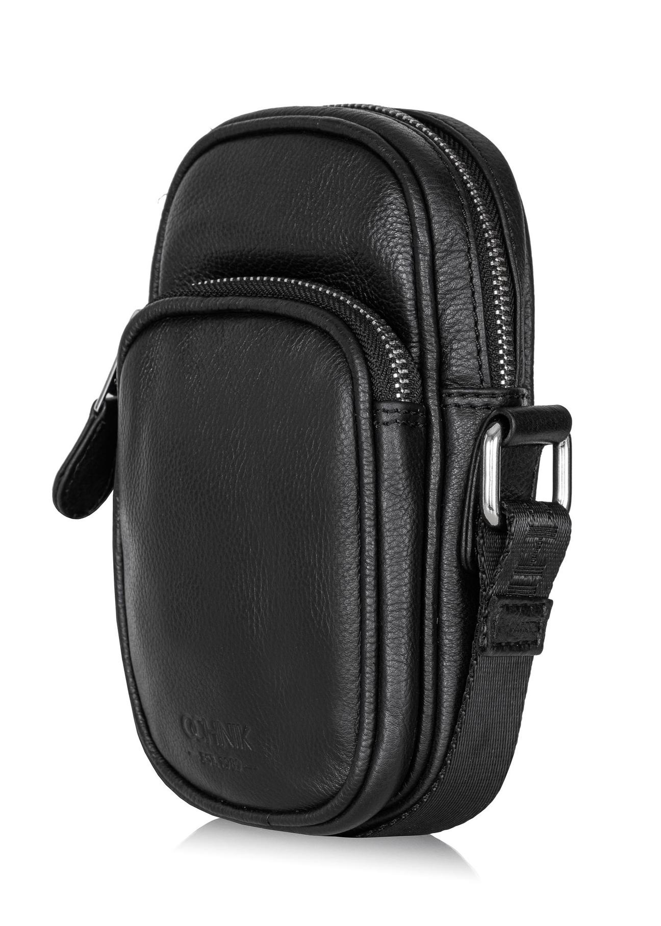 Black men's leather sachet TORMS-0409-99(W24)-02