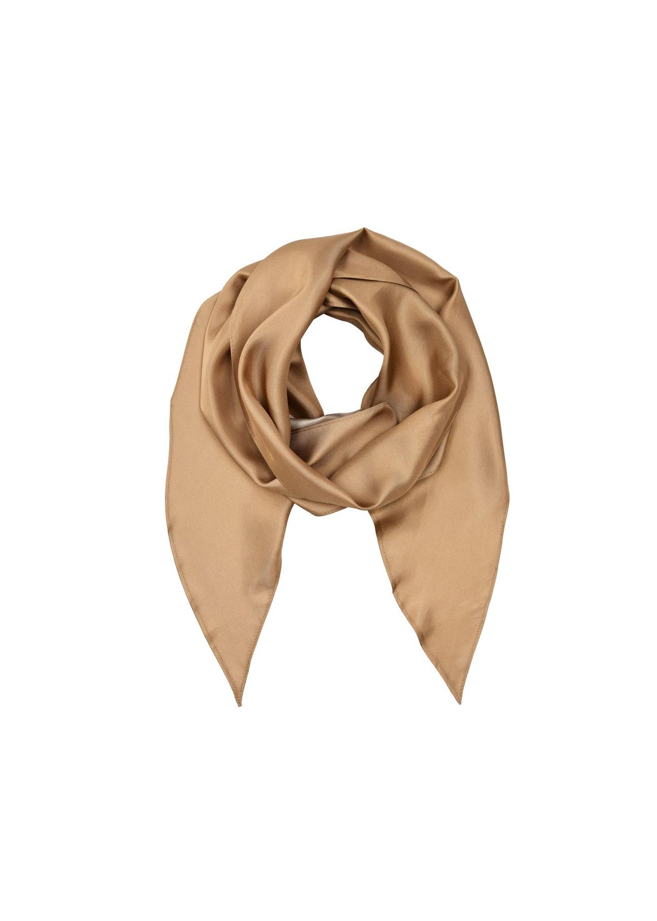 Silk beige women's scarf SZADT-0169-82(W24)-01